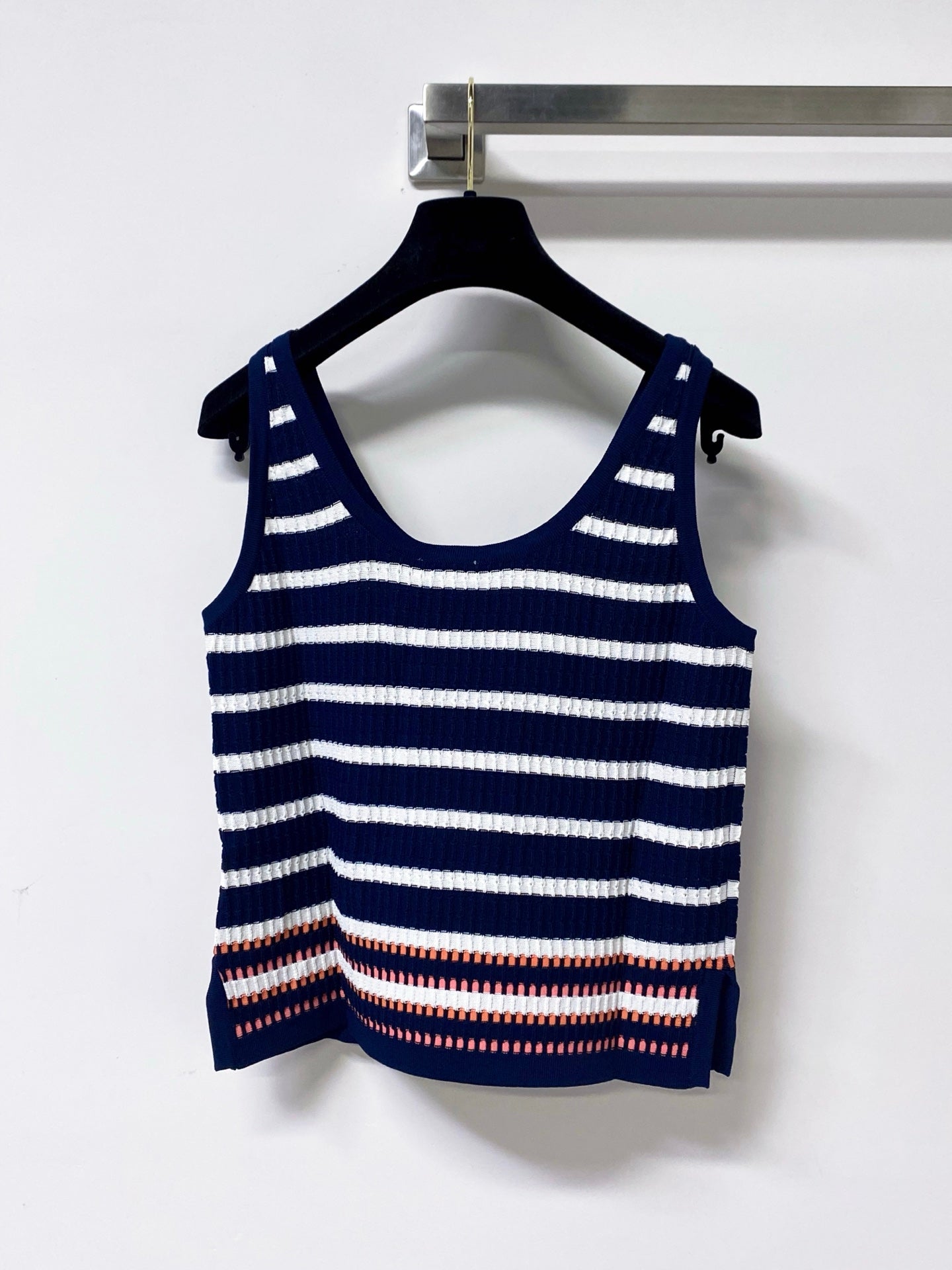 Chanel 2026 Stripped Knit Vest Tencel 442959