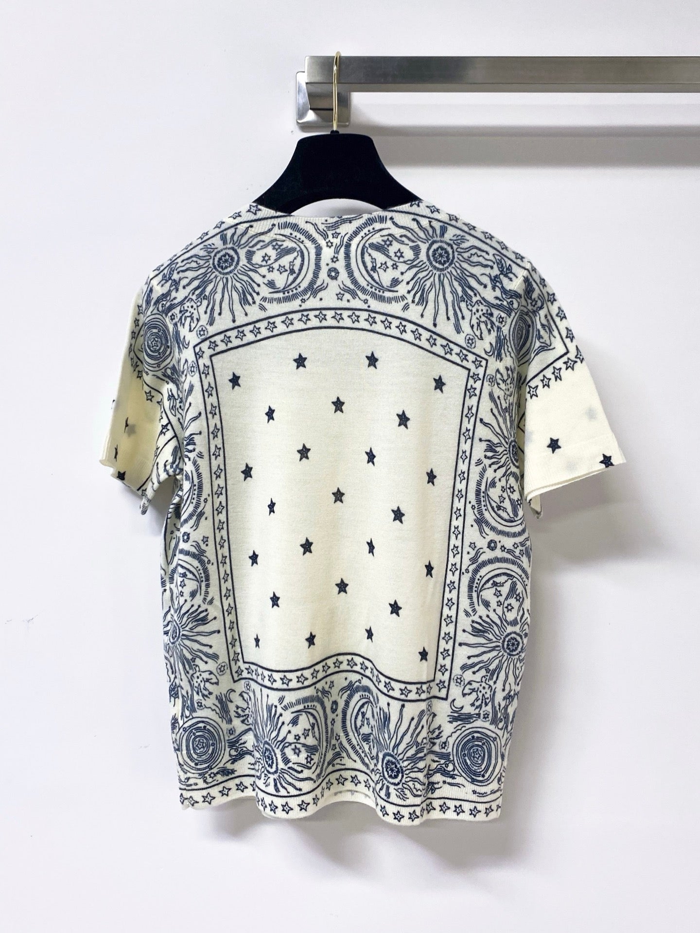 Dior 2026 Print Short-Sleeve T-Shirt Light Yellow Laine Wool 449823