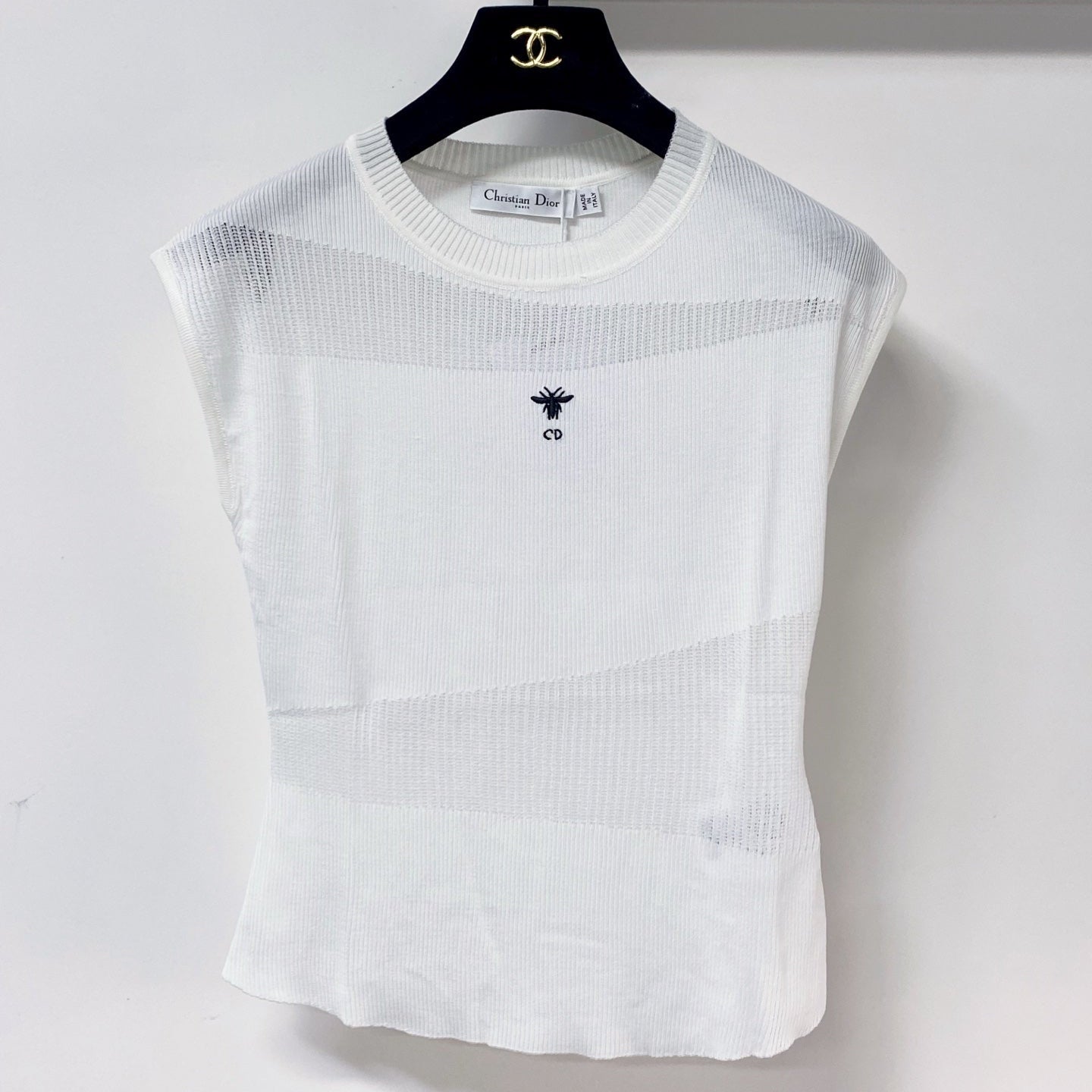 Dior 2026 Vest with Logo Embellishment White Cotton 459030