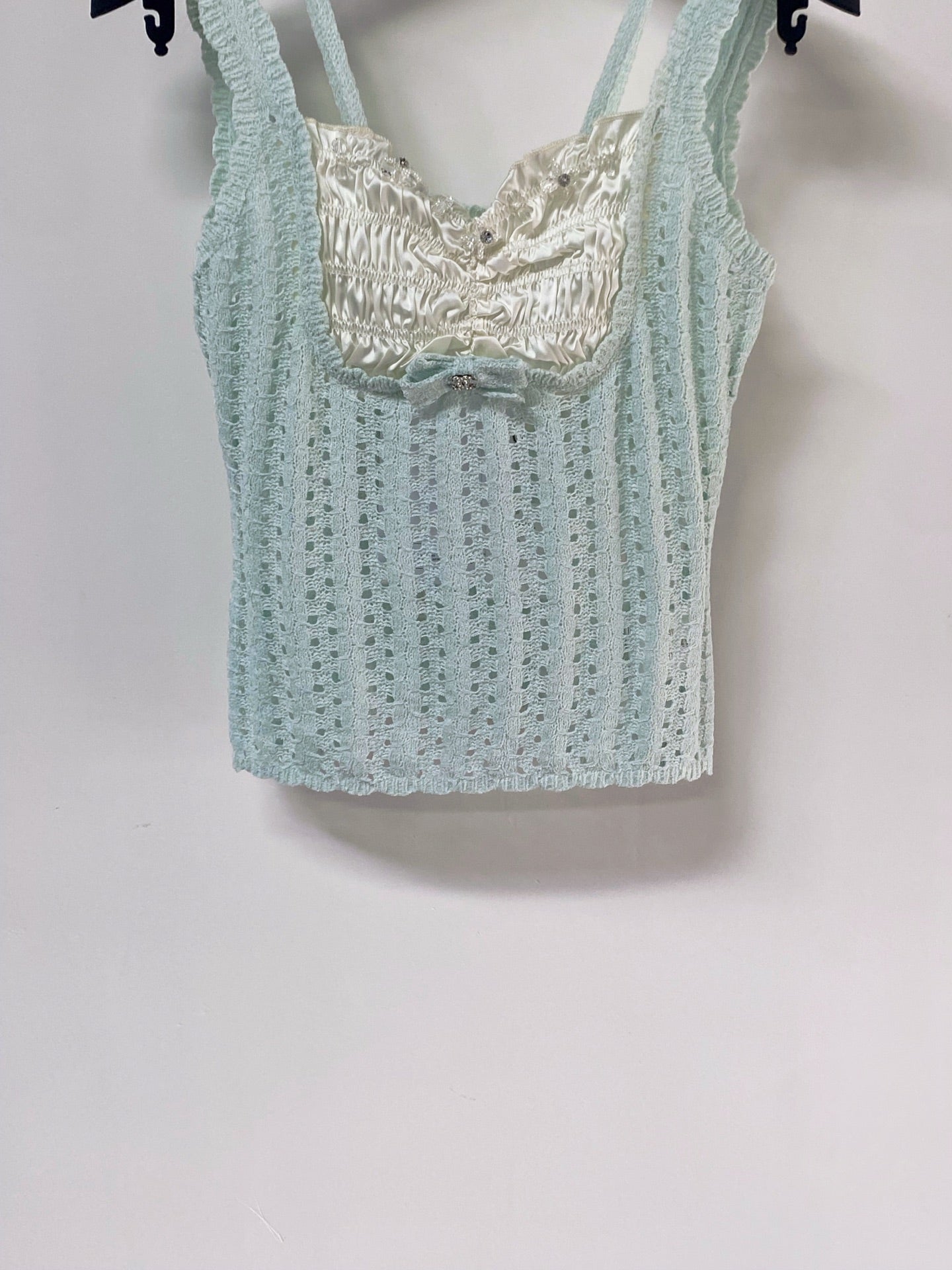 Chanel 2026 Knit Bustier Top Wool Laine With Satin Detailing 471895