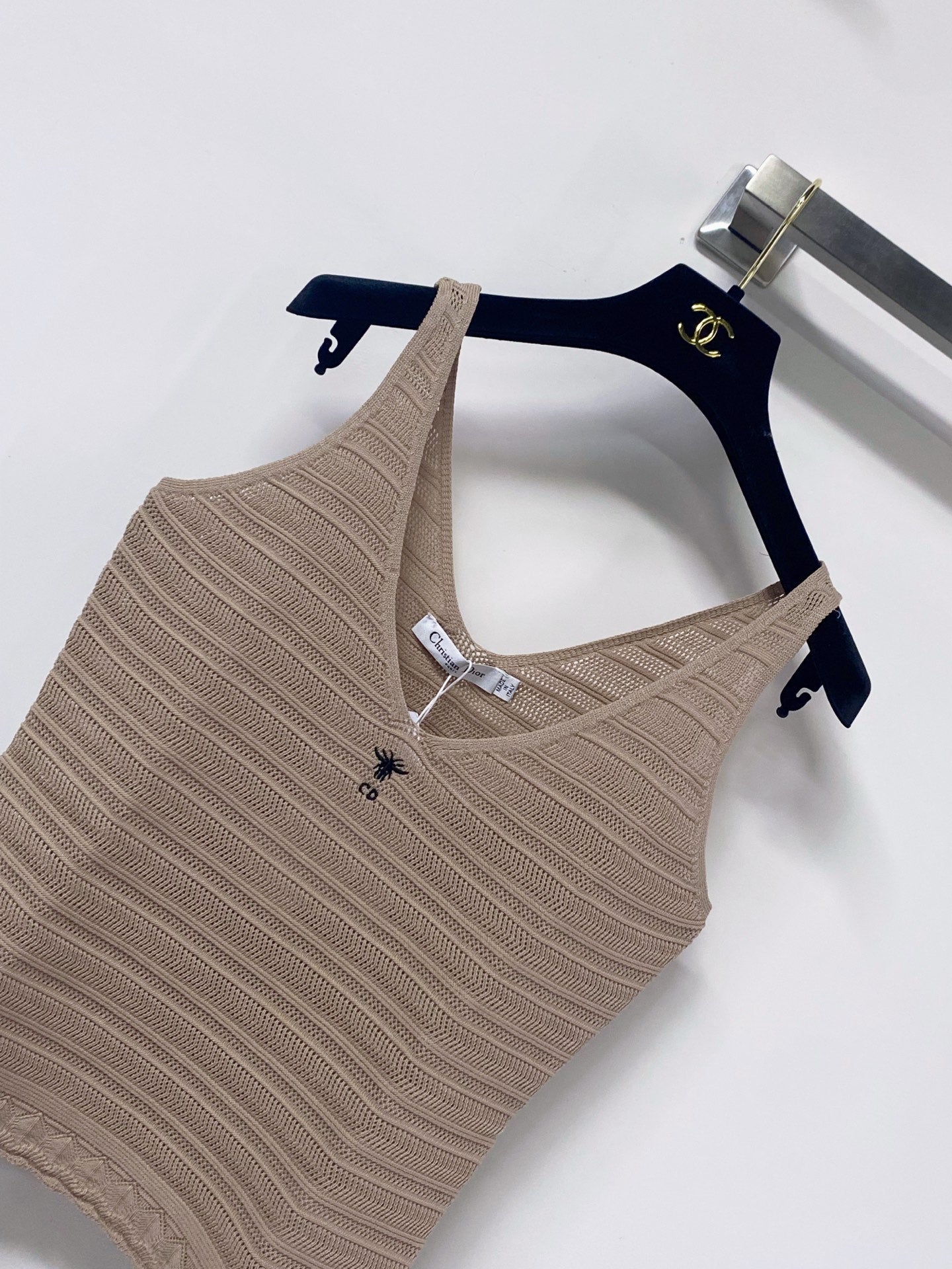 Dior 2026 Knitted Tank Top V-neckline Brown Polyamide 479869