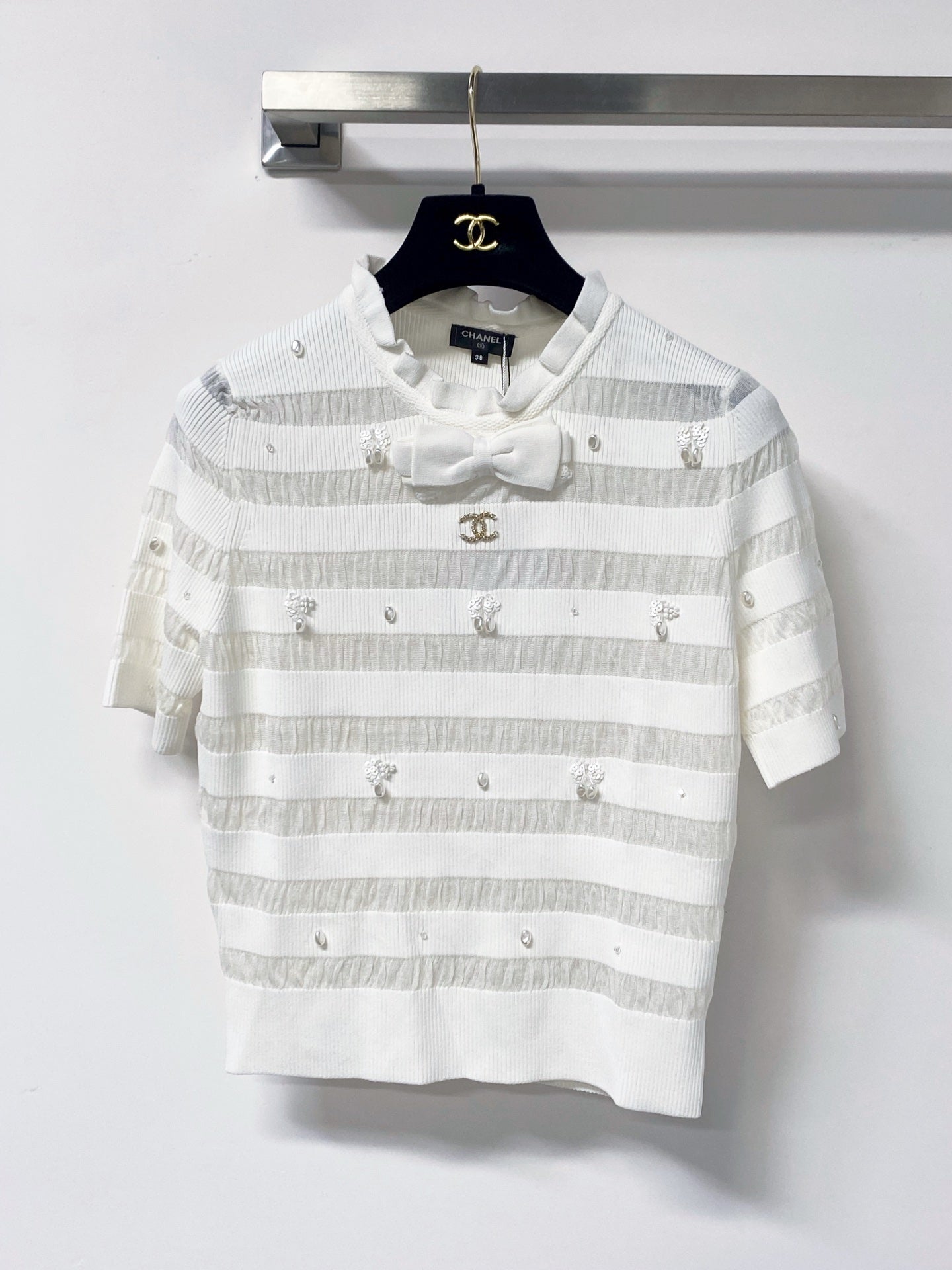 Chanel 2026 Bow Short-Sleeve Shirt Wool 690562