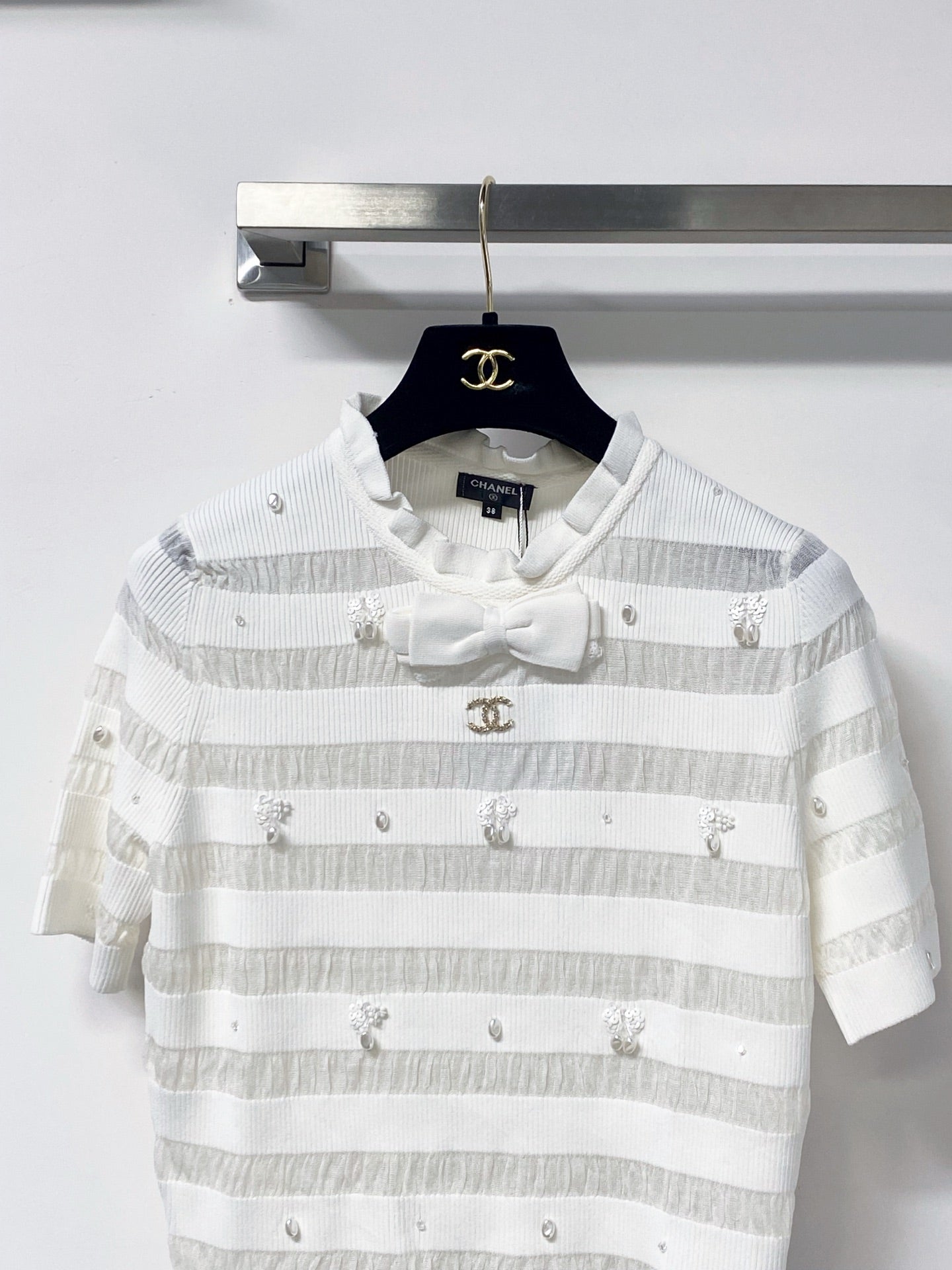 Chanel 2026 Bow Short-Sleeve Shirt Wool 690562