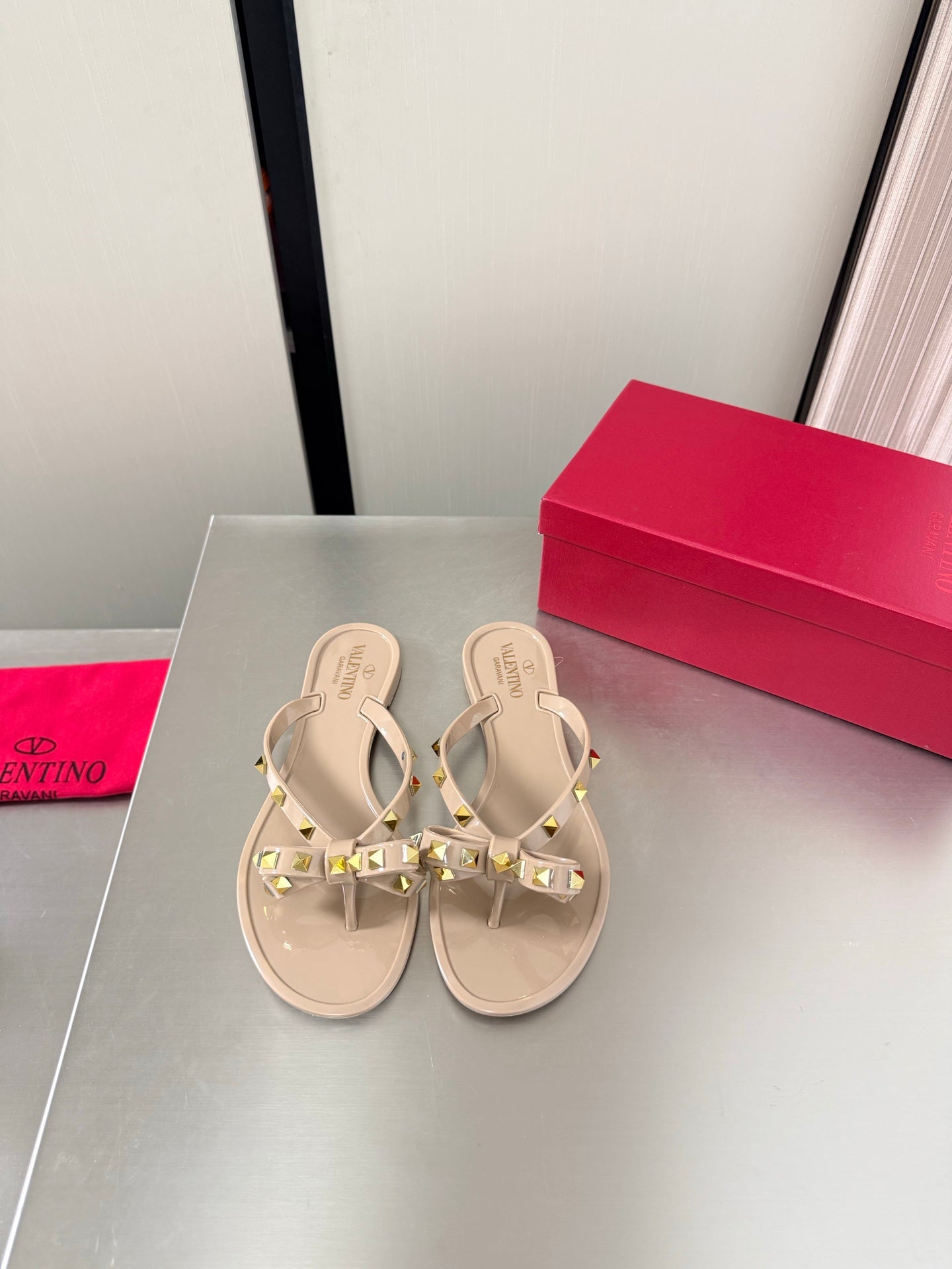 Valentino Rockstud PVC Thong Sandals 868849