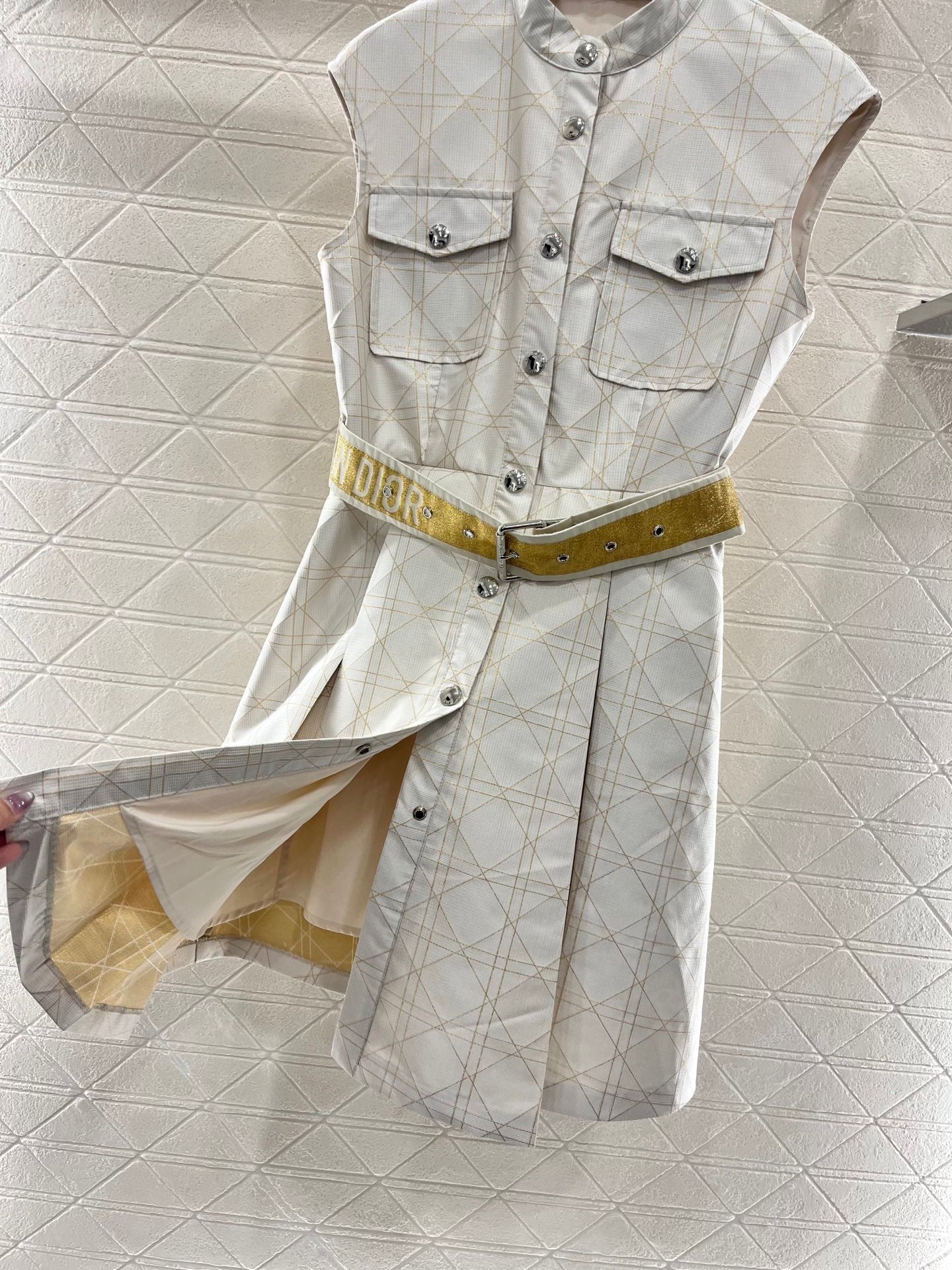 CD 25 Plaid Belt Dress  Polyester