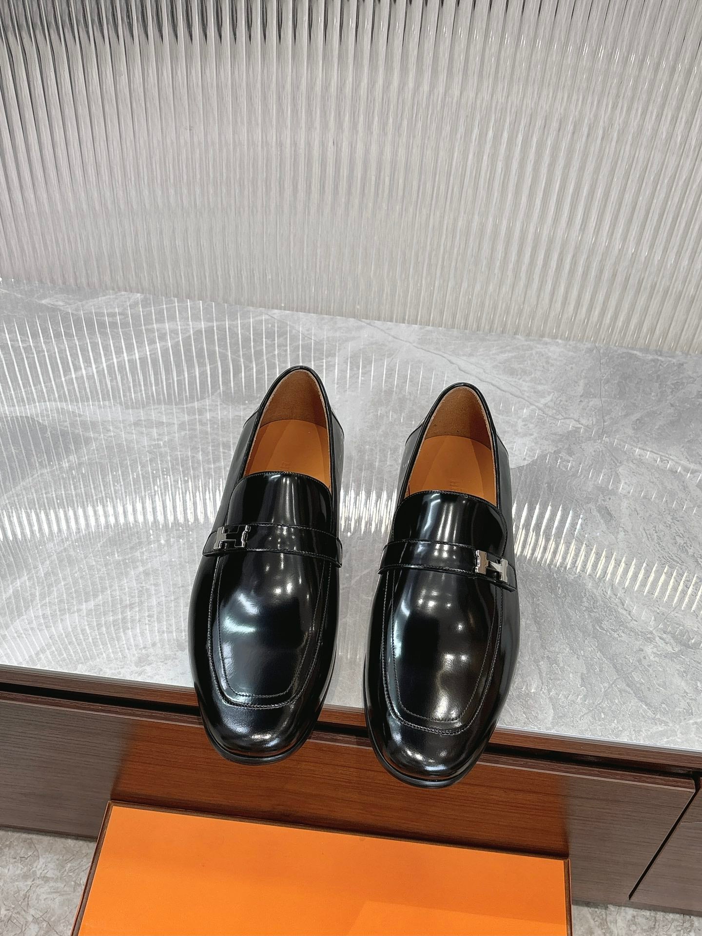 HM Men's Loafer Black Patent Leather 524036