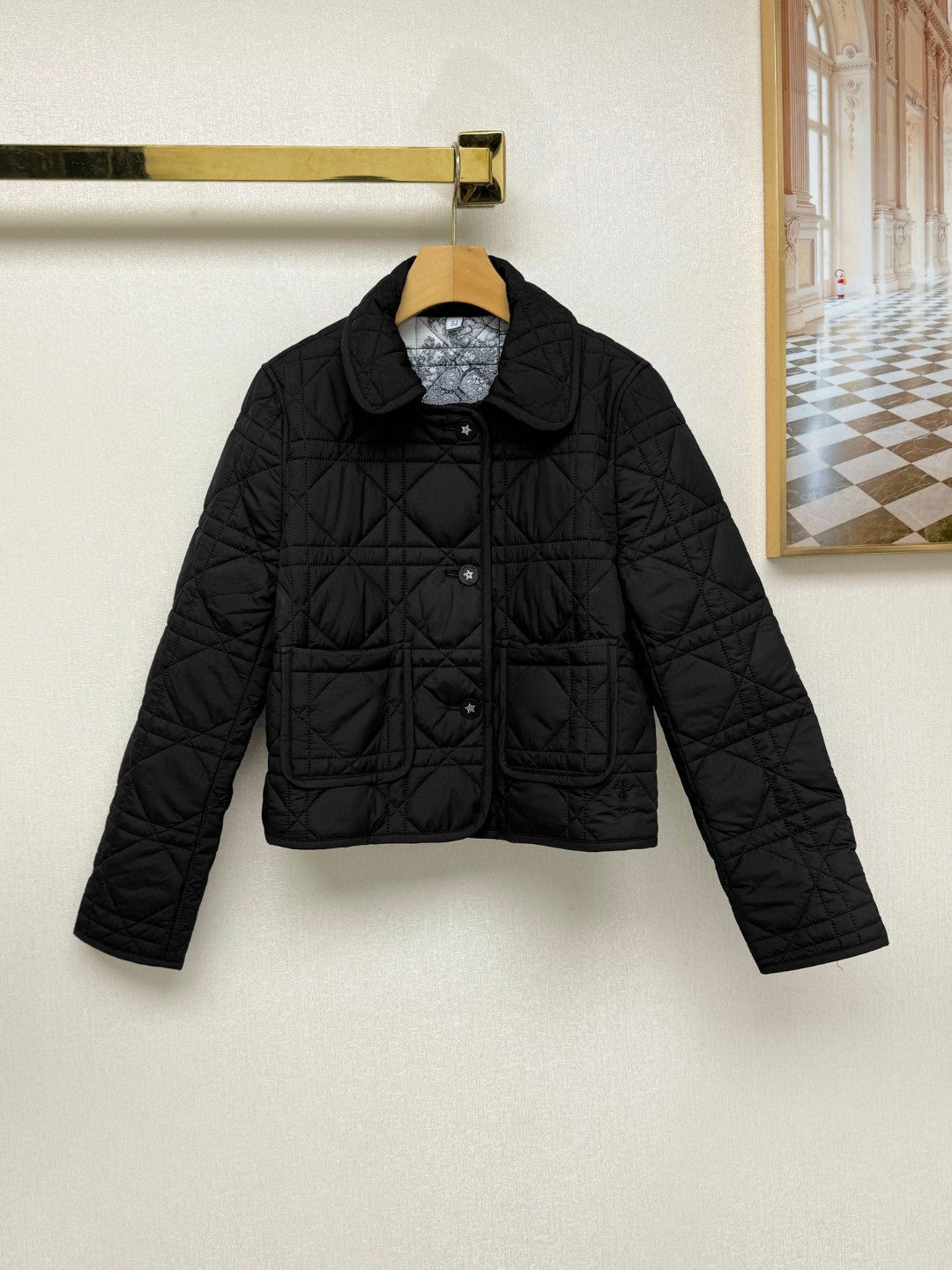 CD 25 Classic Printed Quilted Short Cotton Jacket