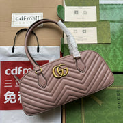 gg marmont medium top handle 35cm nude calfskin gold hardware