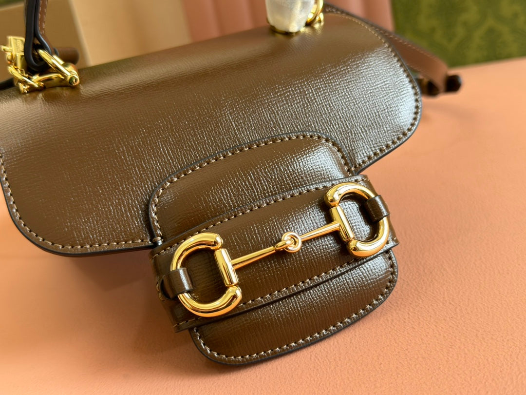 Gucci Horsebit Bag Brown Leather 239817
