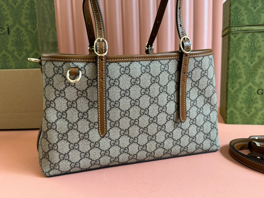 Gucci Ophidia 31cm Bag Ebony Brown Canvas 248566