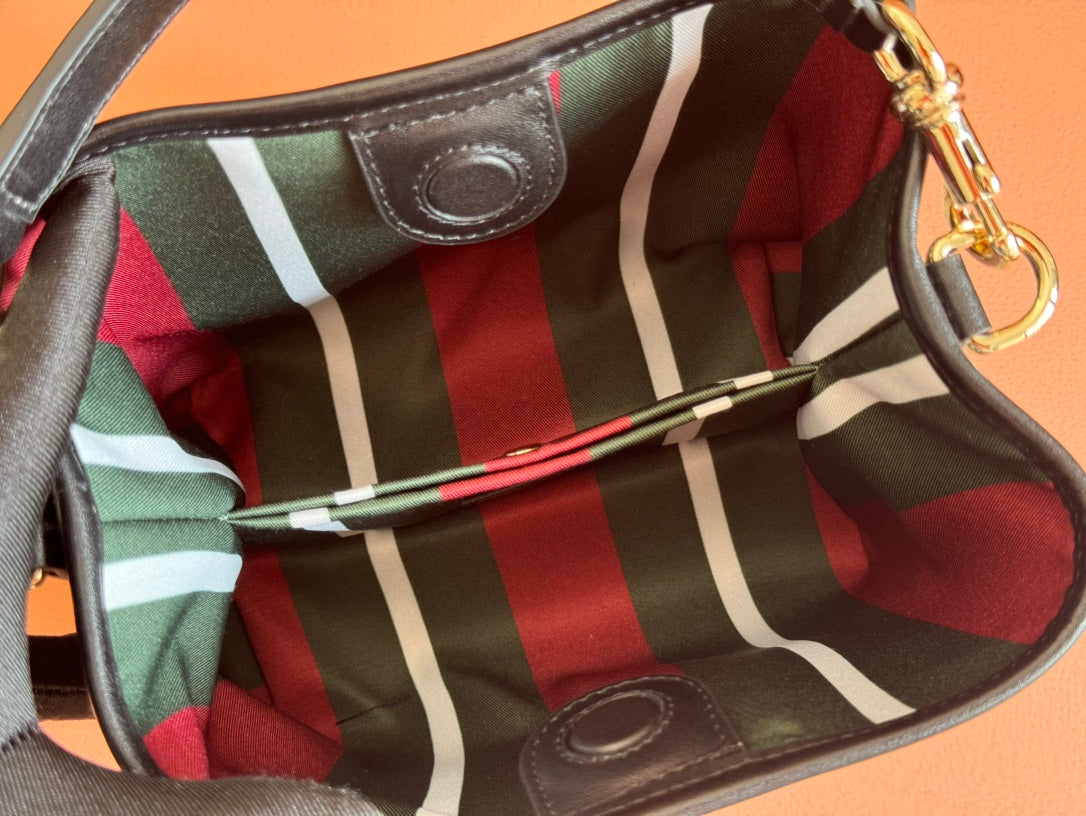 Gucci Ophidia 20.5cm Bag Ebony Black Canvas 248560