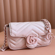 Gucci GG Marmont 16.5 Bag All Pink Calfskin 248346