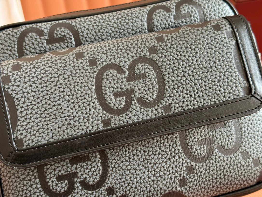 Gucci Waistbag Grey mix Black Leather  248428
