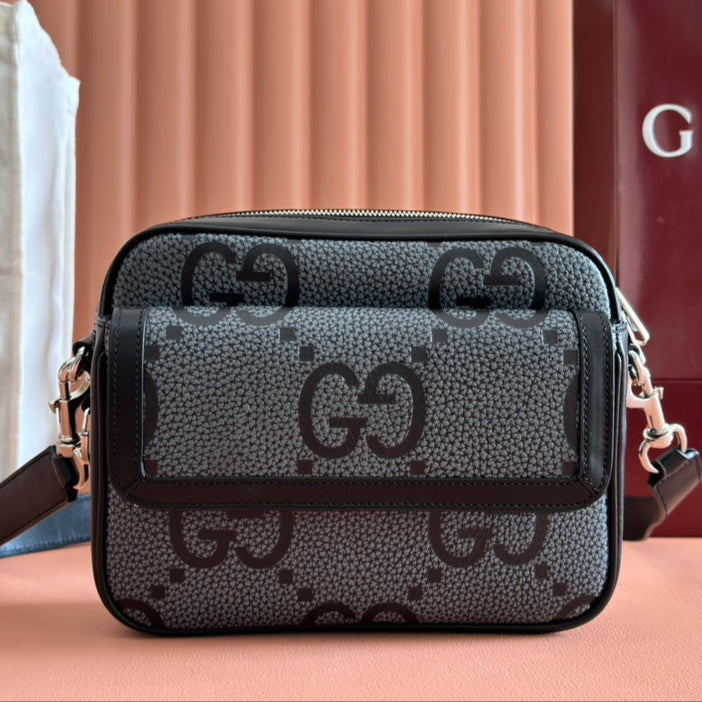 Gucci Waistbag Grey mix Black Leather  248428