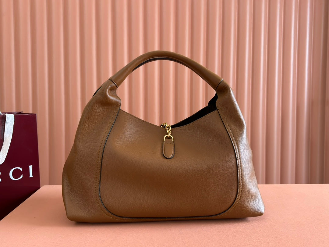 Gucci Softbit Shoulder Bag Brown Calfskin 248330