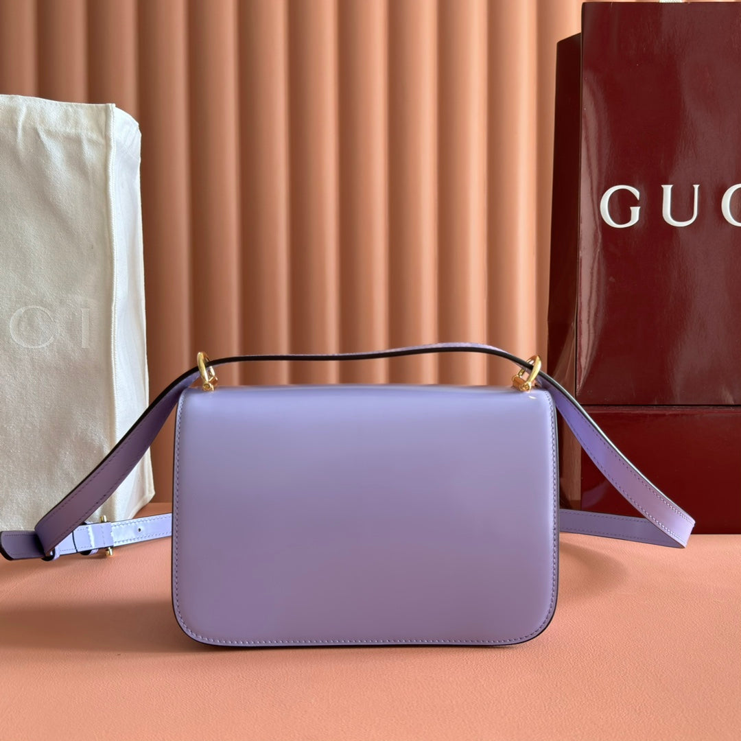 Gucci Siena Small Shoulder Bag Light Purple Leather 271873