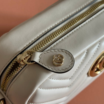 GG 2025 Mamont Bag 24cm White Gold Lambskin 273723