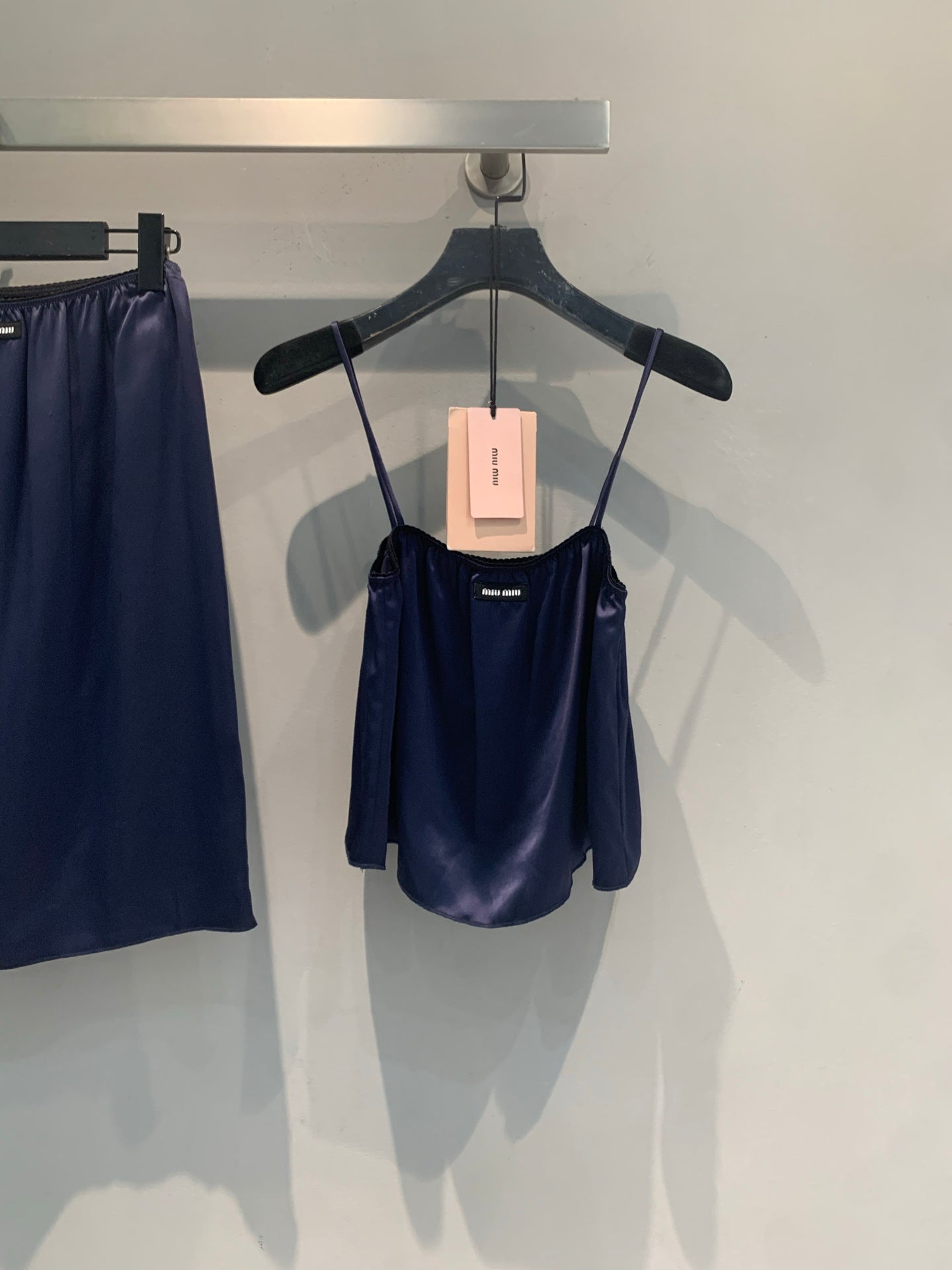 MiuMiu 2026 Set Satin Navy 646105