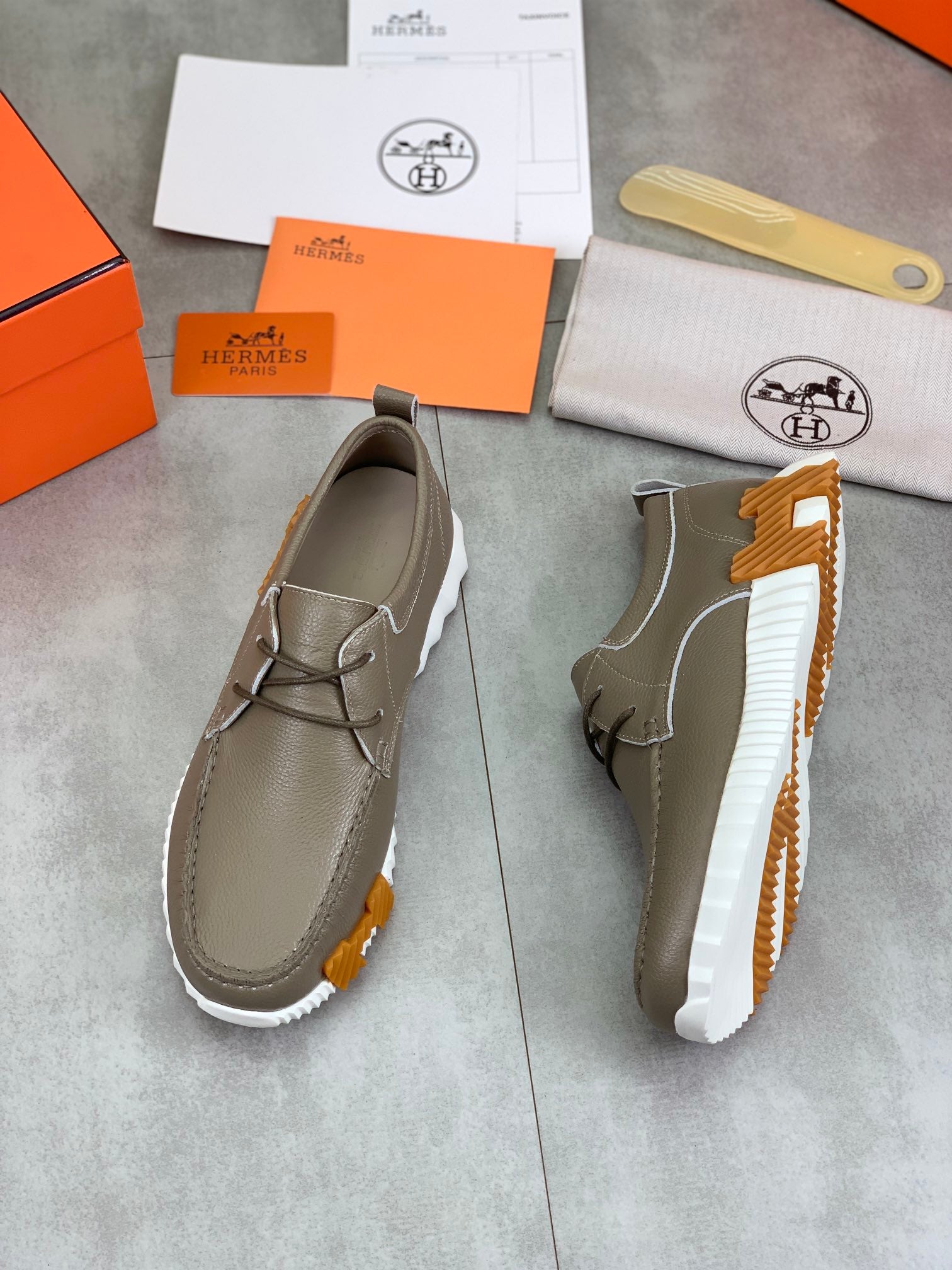 HM INCREASE SNEAKER TAN CALFSKIN