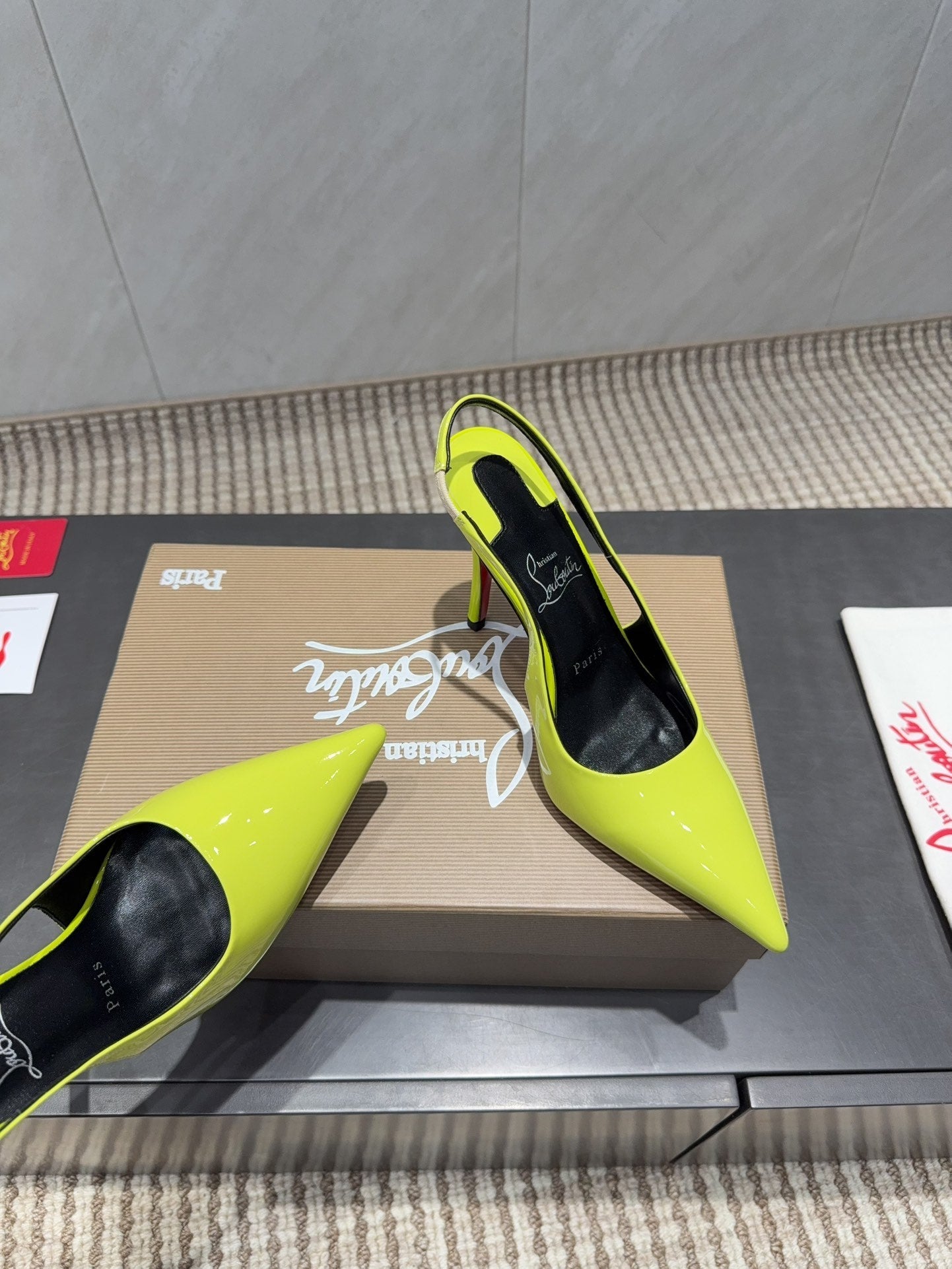 CL 26SS Slingback 100 Neon Yellow Patent Leather 613988