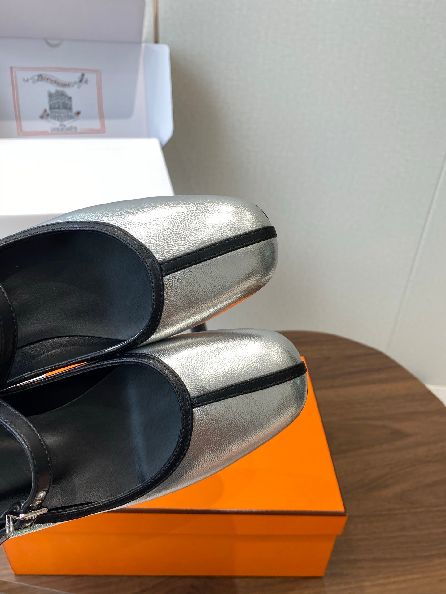 HM  25s Mary Jane 40mm Sliver Calfskin 422568