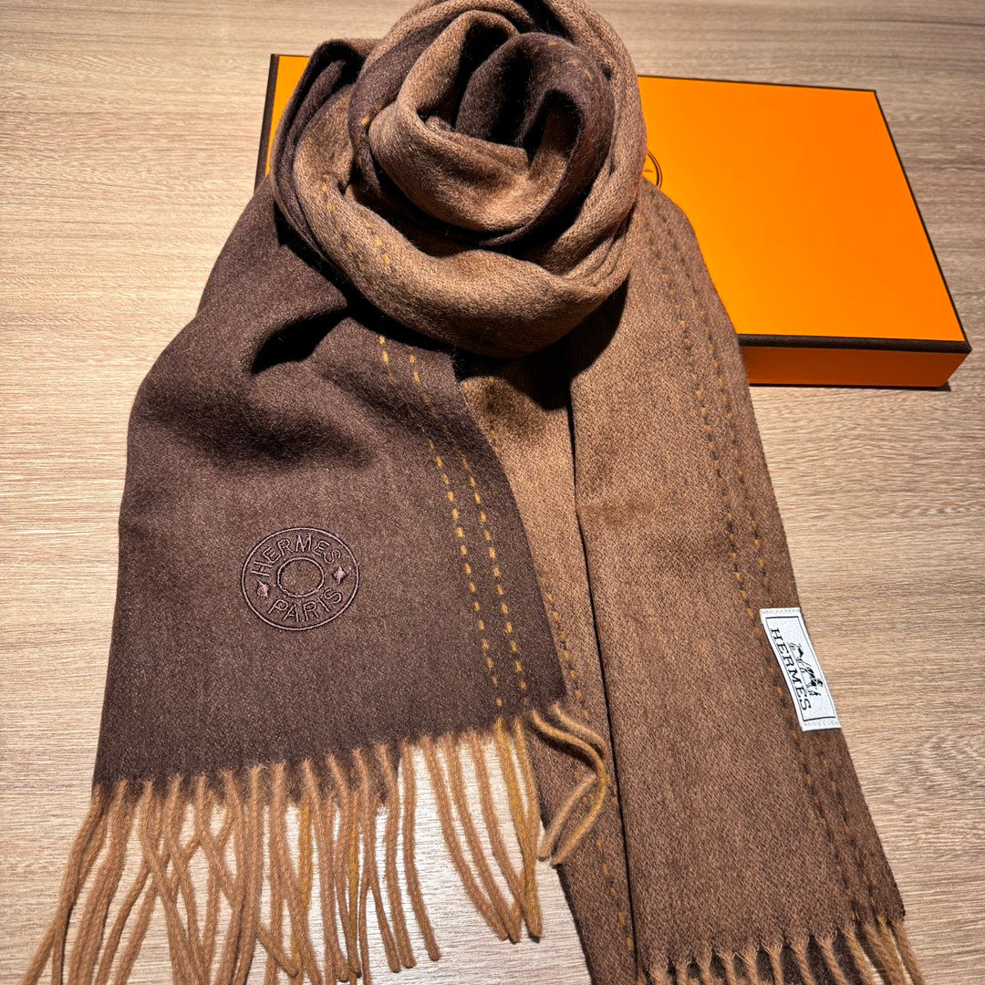 SCARF 200 CM IN CHOCOLATE BROWN CASHMERE