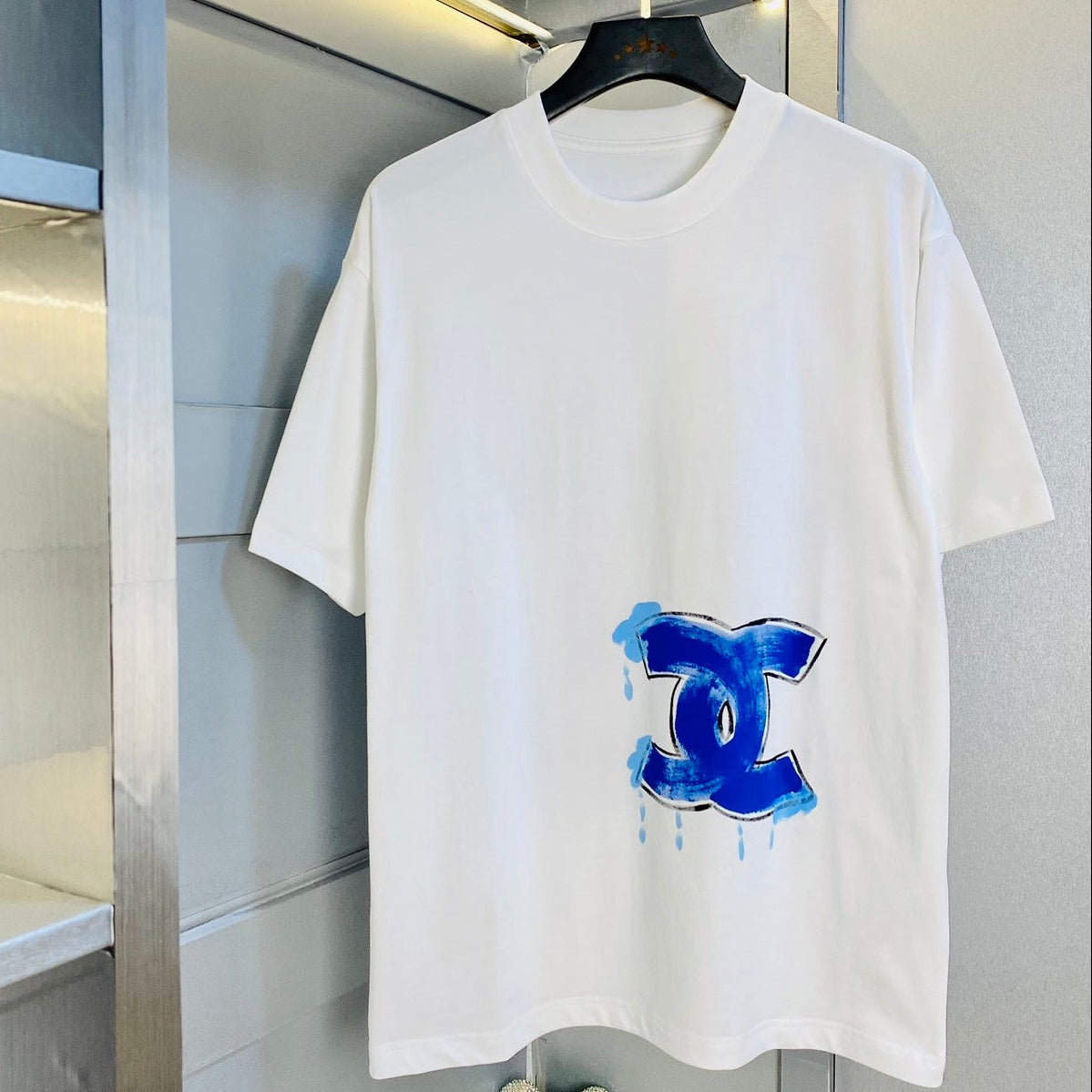CC 2026 Short Sleeve T-Shirt Double C Blue Cotton 131362