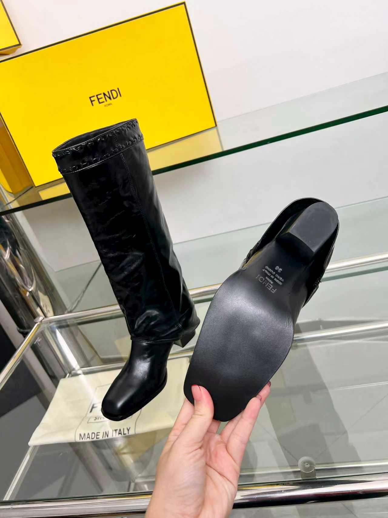 FENDI High boots  black calfskin 521231