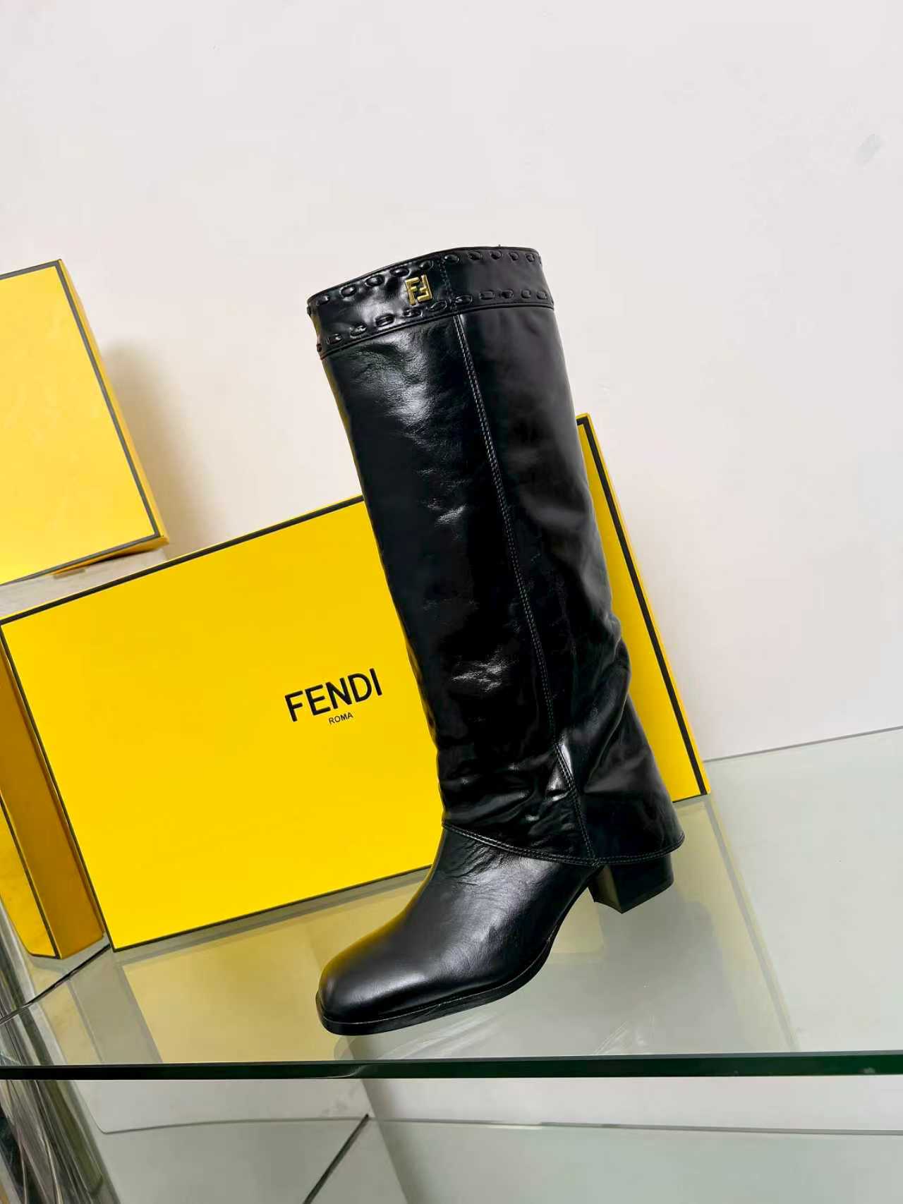 FENDI High boots  black calfskin 521231