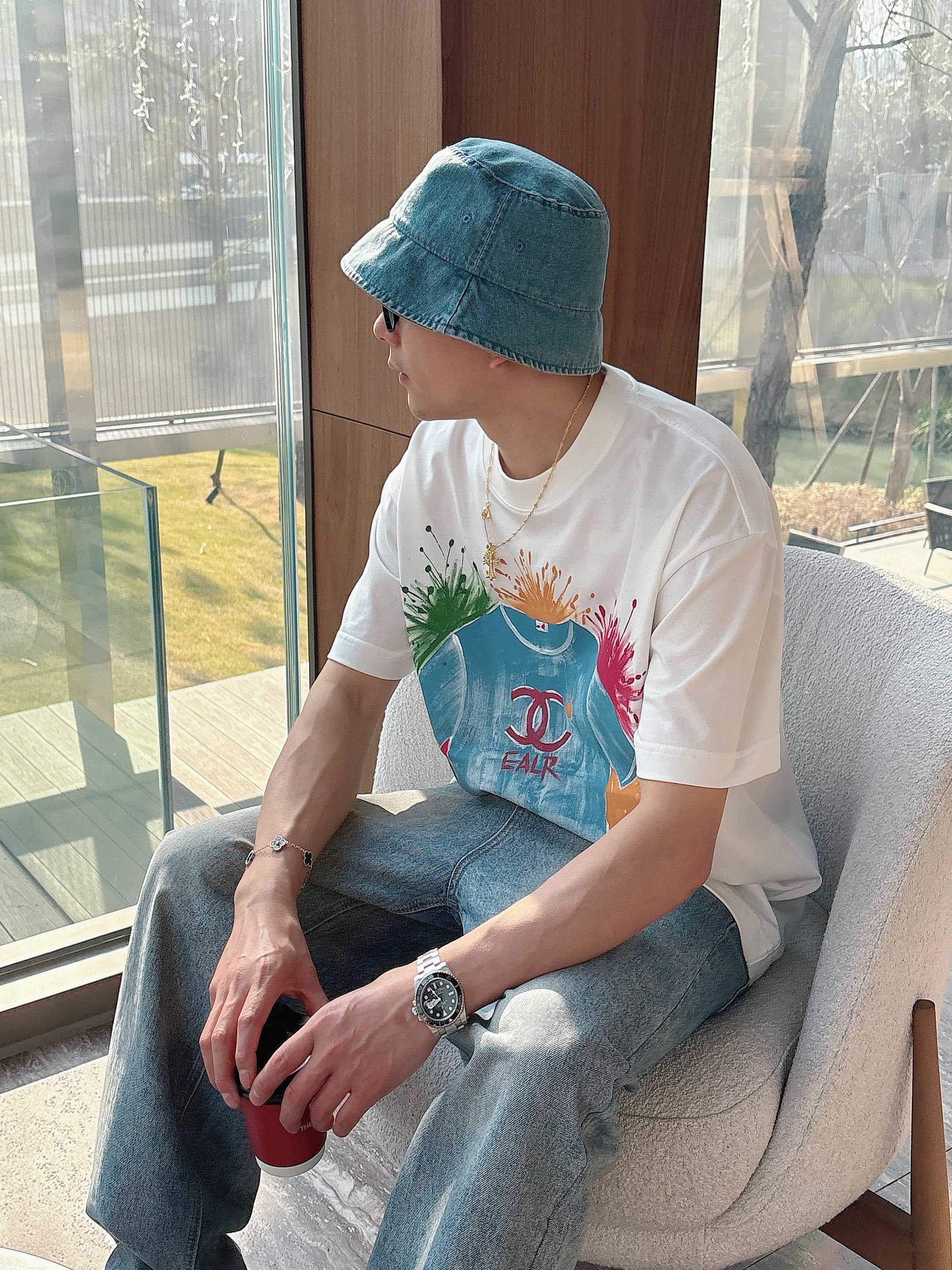 CC 2026 Hand-Painted  Short-Sleeve T-Shirt Multicolor 419022