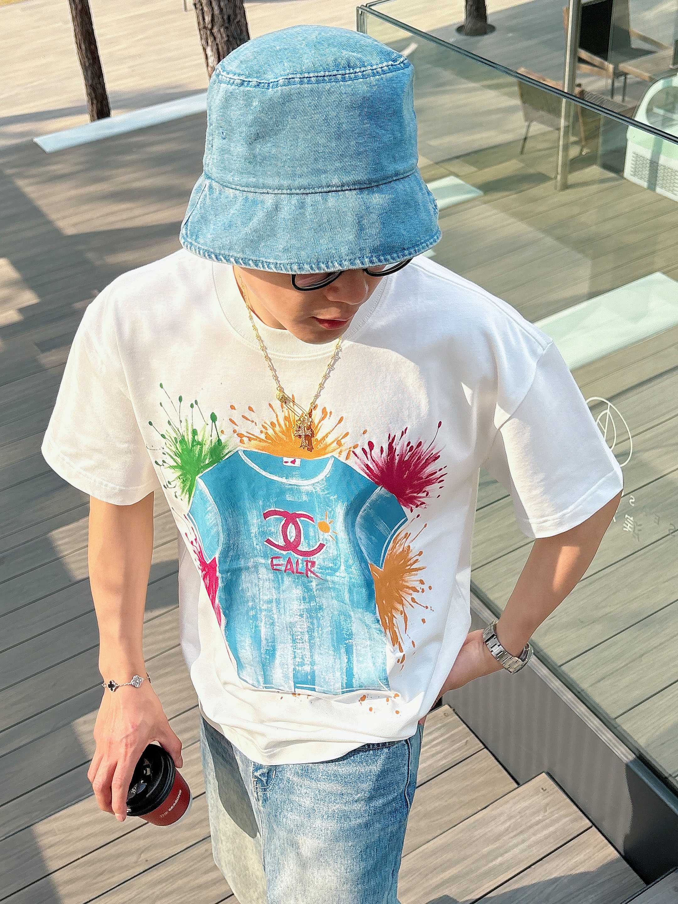 CC 2026 Hand-Painted  Short-Sleeve T-Shirt Multicolor 419022