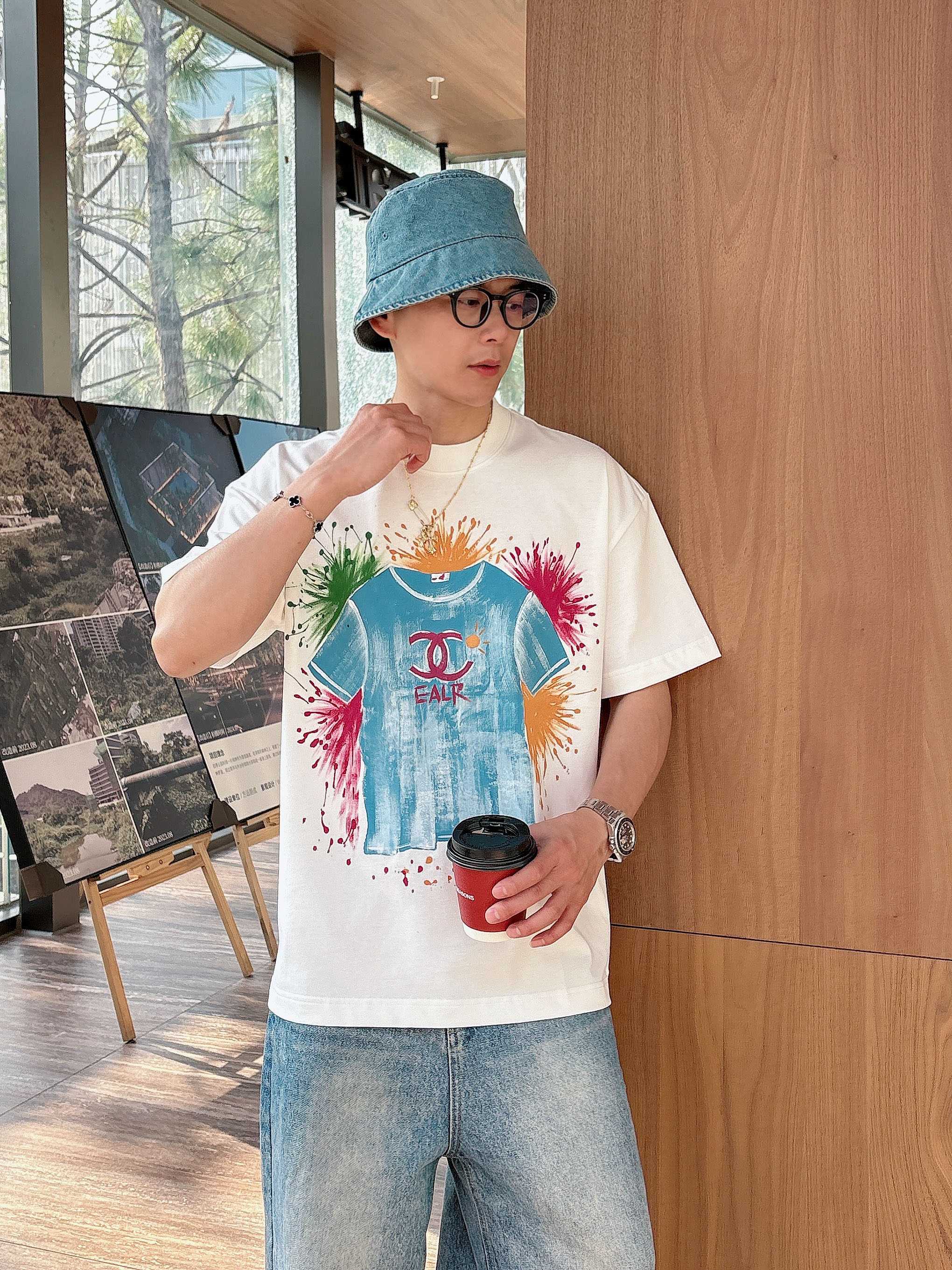 CC 2026 Hand-Painted  Short-Sleeve T-Shirt Multicolor 419022