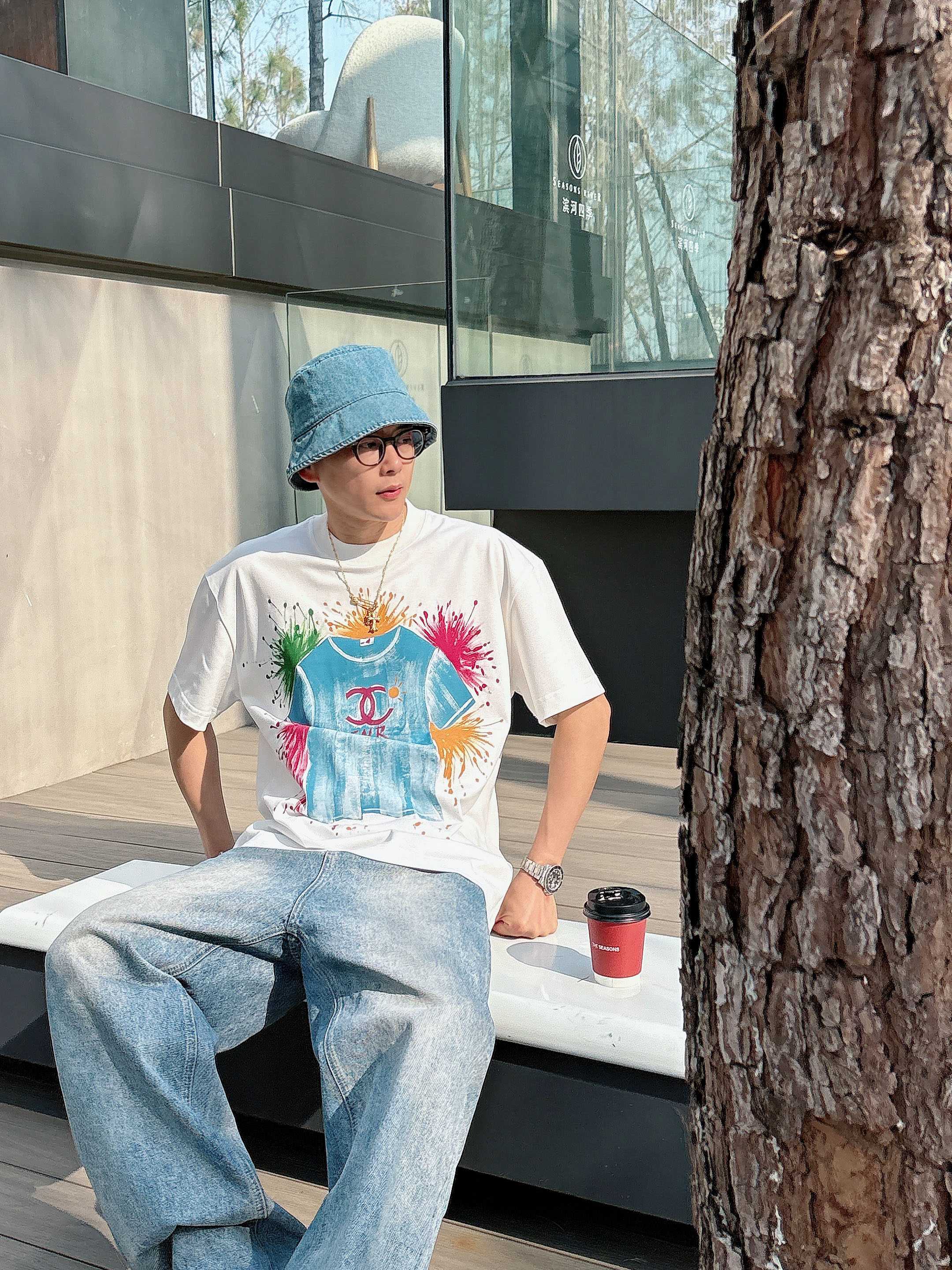 CC 2026 Hand-Painted  Short-Sleeve T-Shirt Multicolor 419022