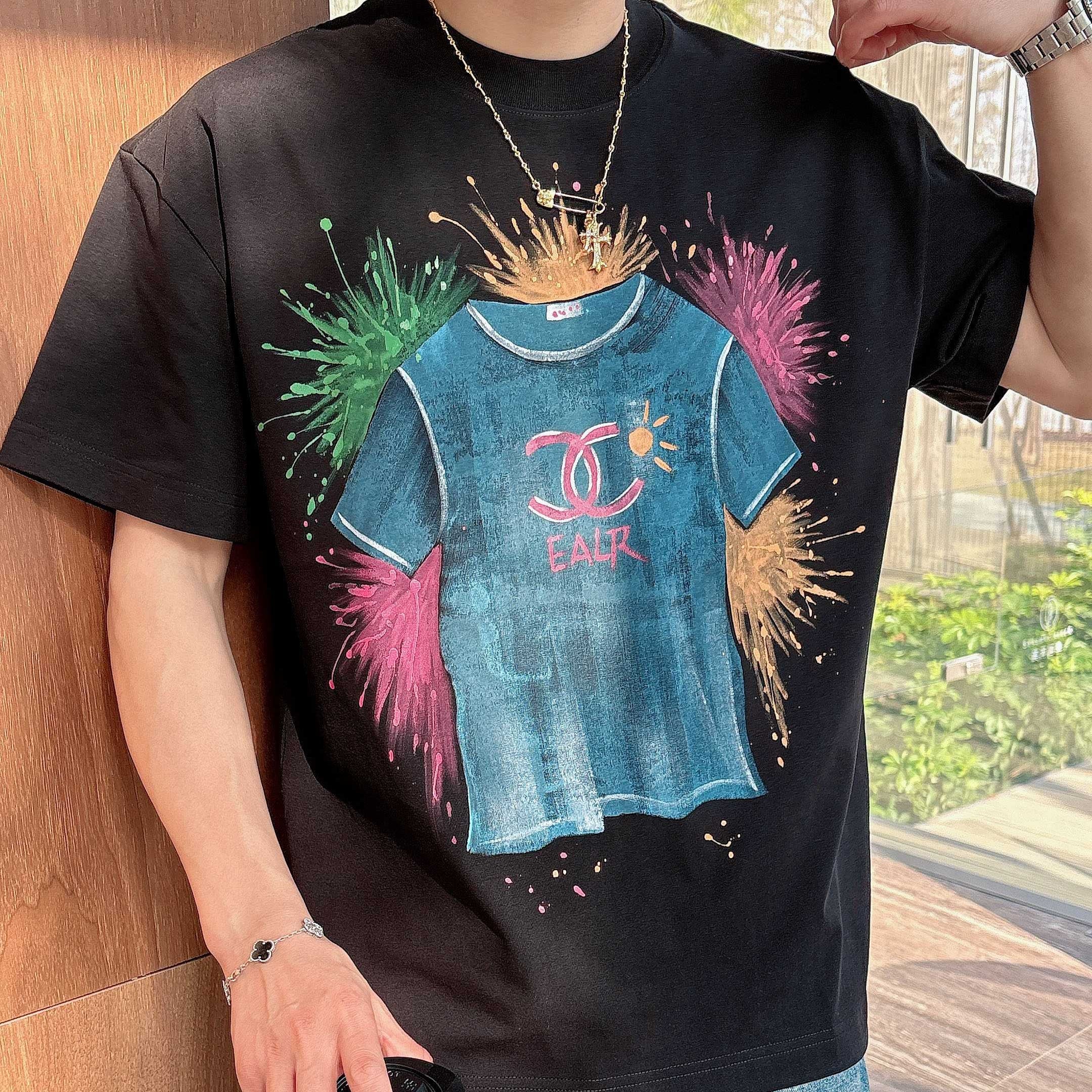 CC 2026 Hand-Painted  Short-Sleeve T-Shirt Multicolor 419022