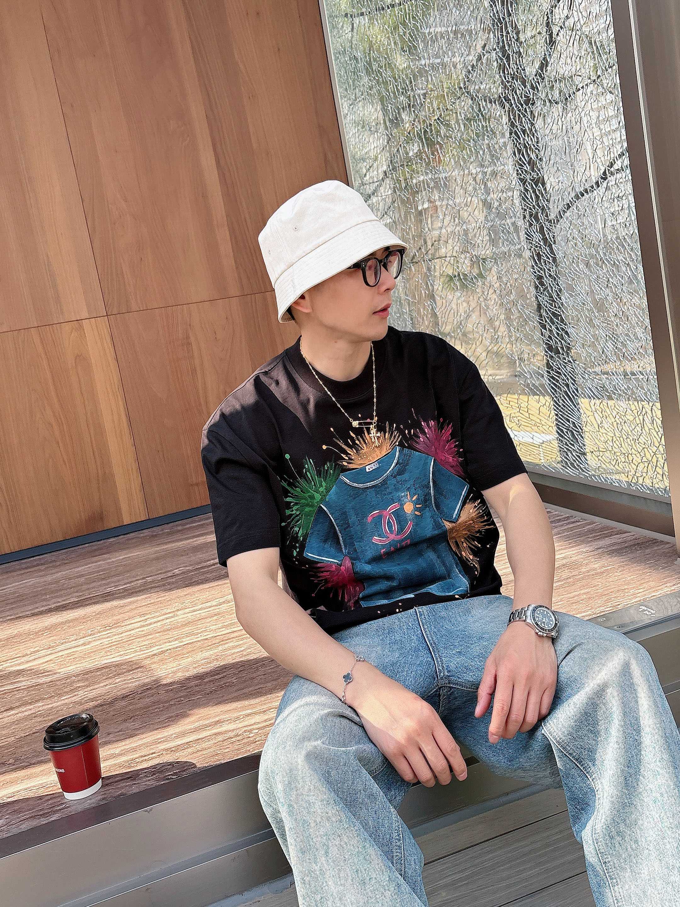 CC 2026 Hand-Painted  Short-Sleeve T-Shirt Multicolor 419022