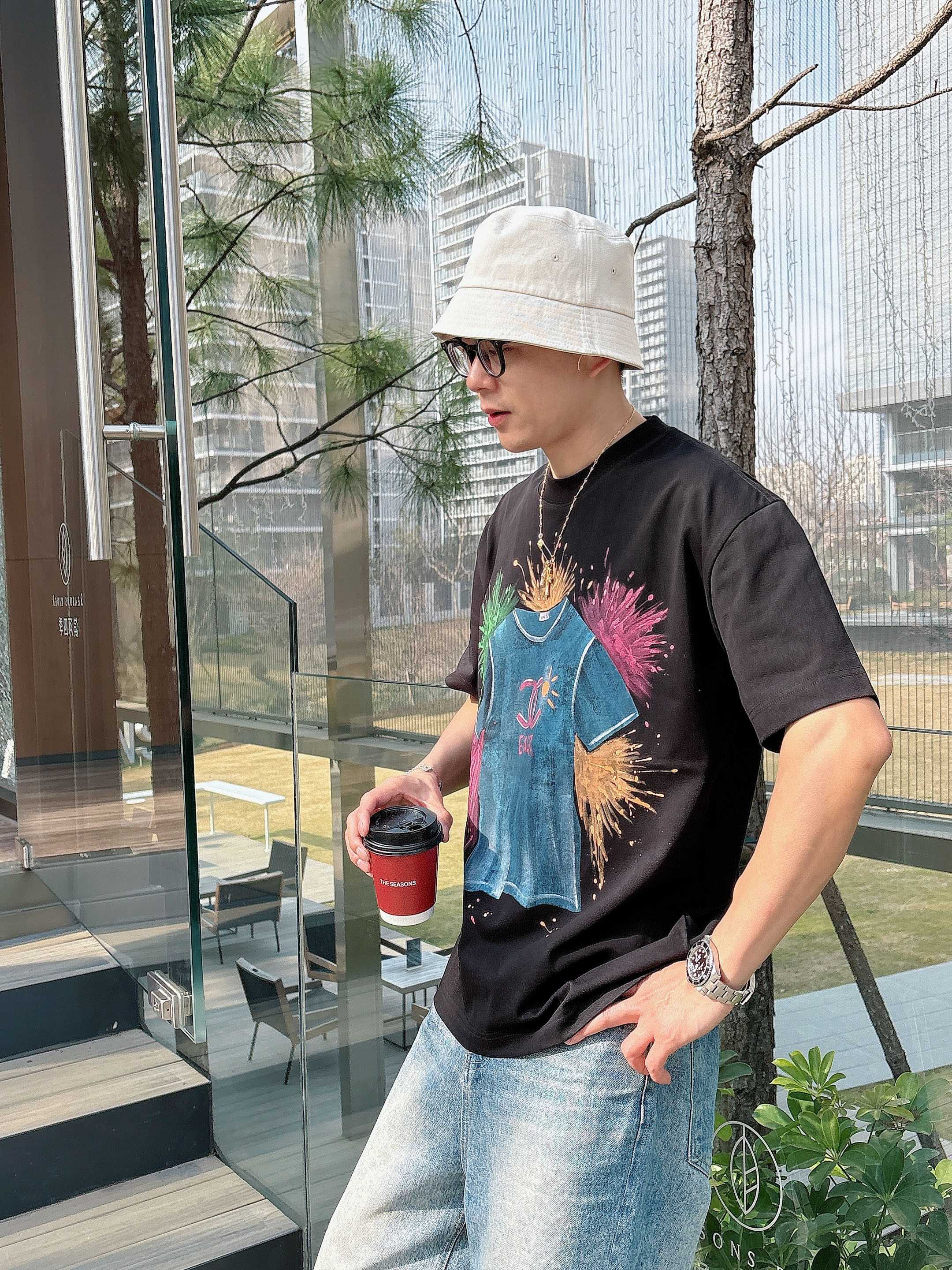 CC 2026 Hand-Painted  Short-Sleeve T-Shirt Multicolor 419022