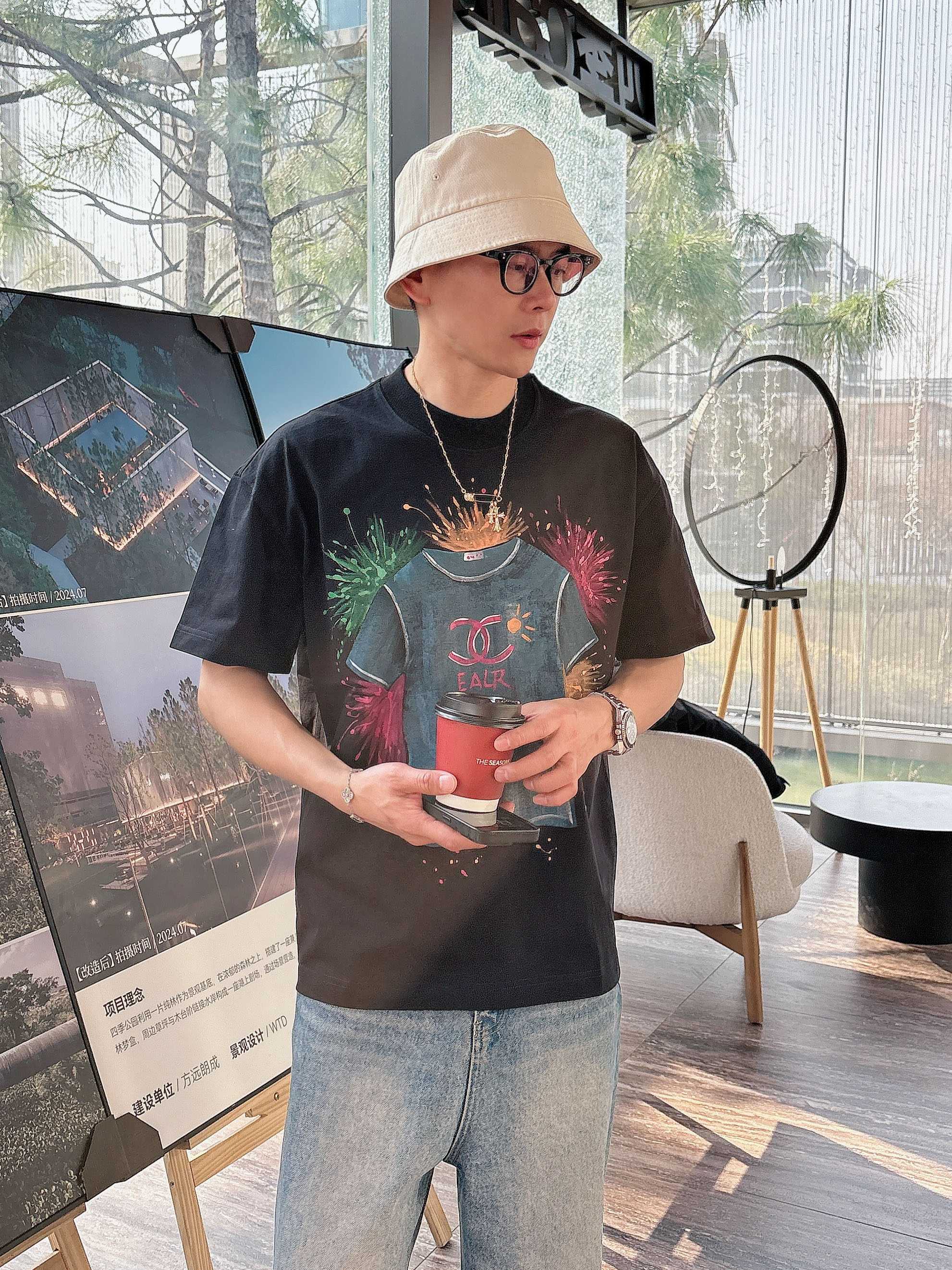 CC 2026 Hand-Painted  Short-Sleeve T-Shirt Multicolor 419022