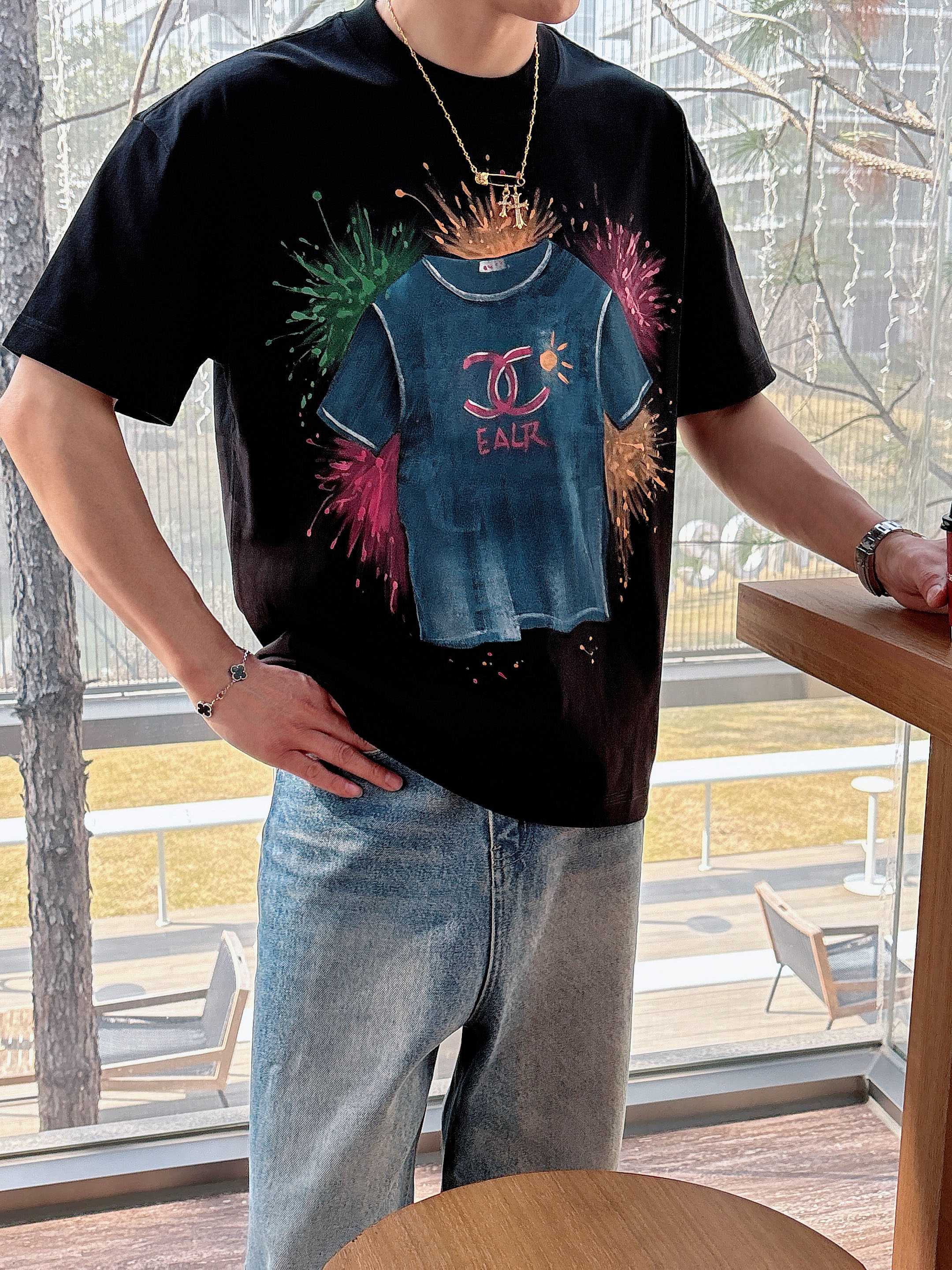 CC 2026 Hand-Painted  Short-Sleeve T-Shirt Multicolor 419022