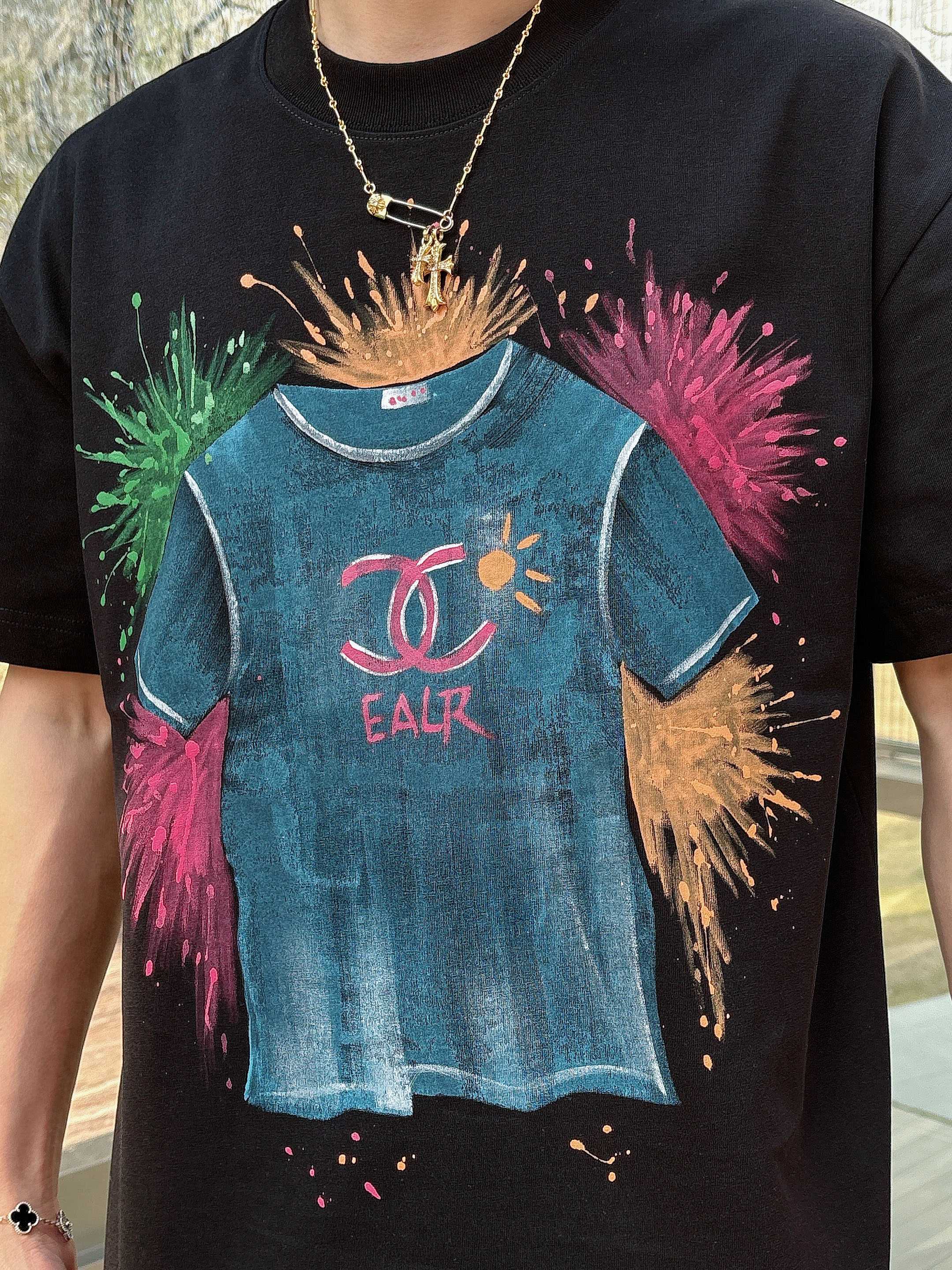 CC 2026 Hand-Painted  Short-Sleeve T-Shirt Multicolor 419022