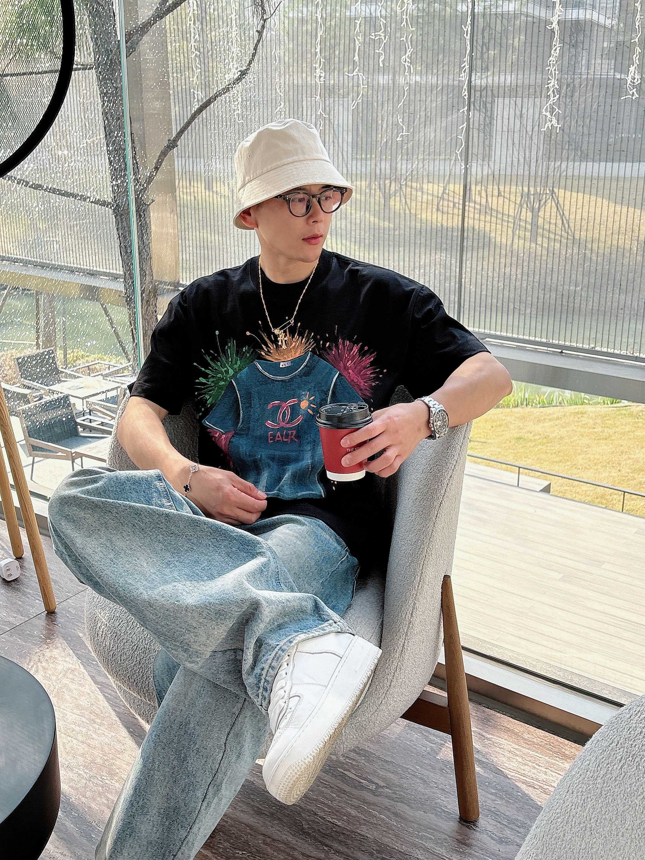 CC 2026 Hand-Painted  Short-Sleeve T-Shirt Multicolor 419022