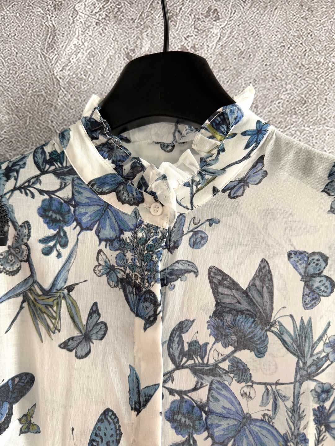 CD Butterfly Dress Blue White Cotton