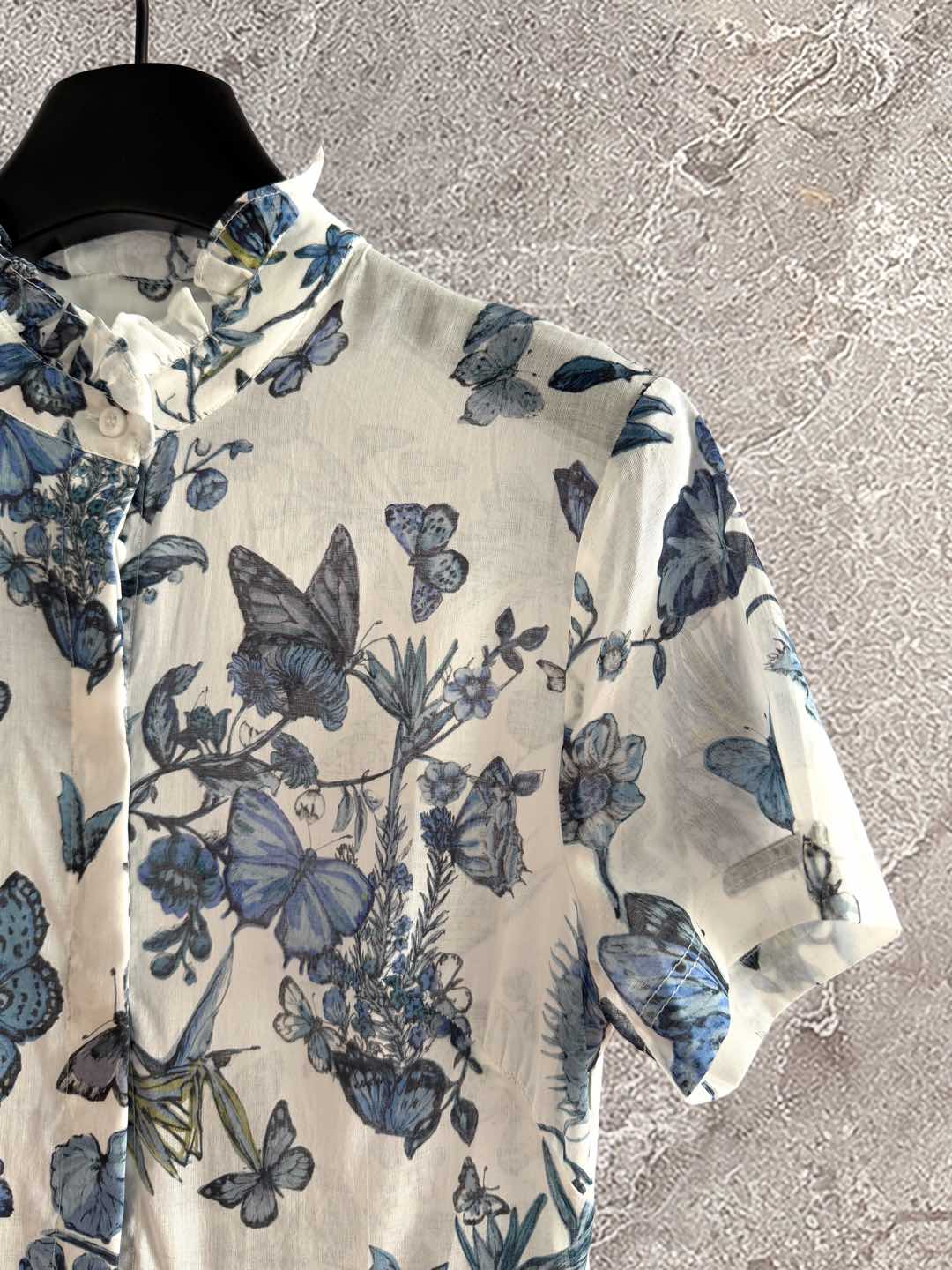 CD Butterfly Dress Blue White Cotton