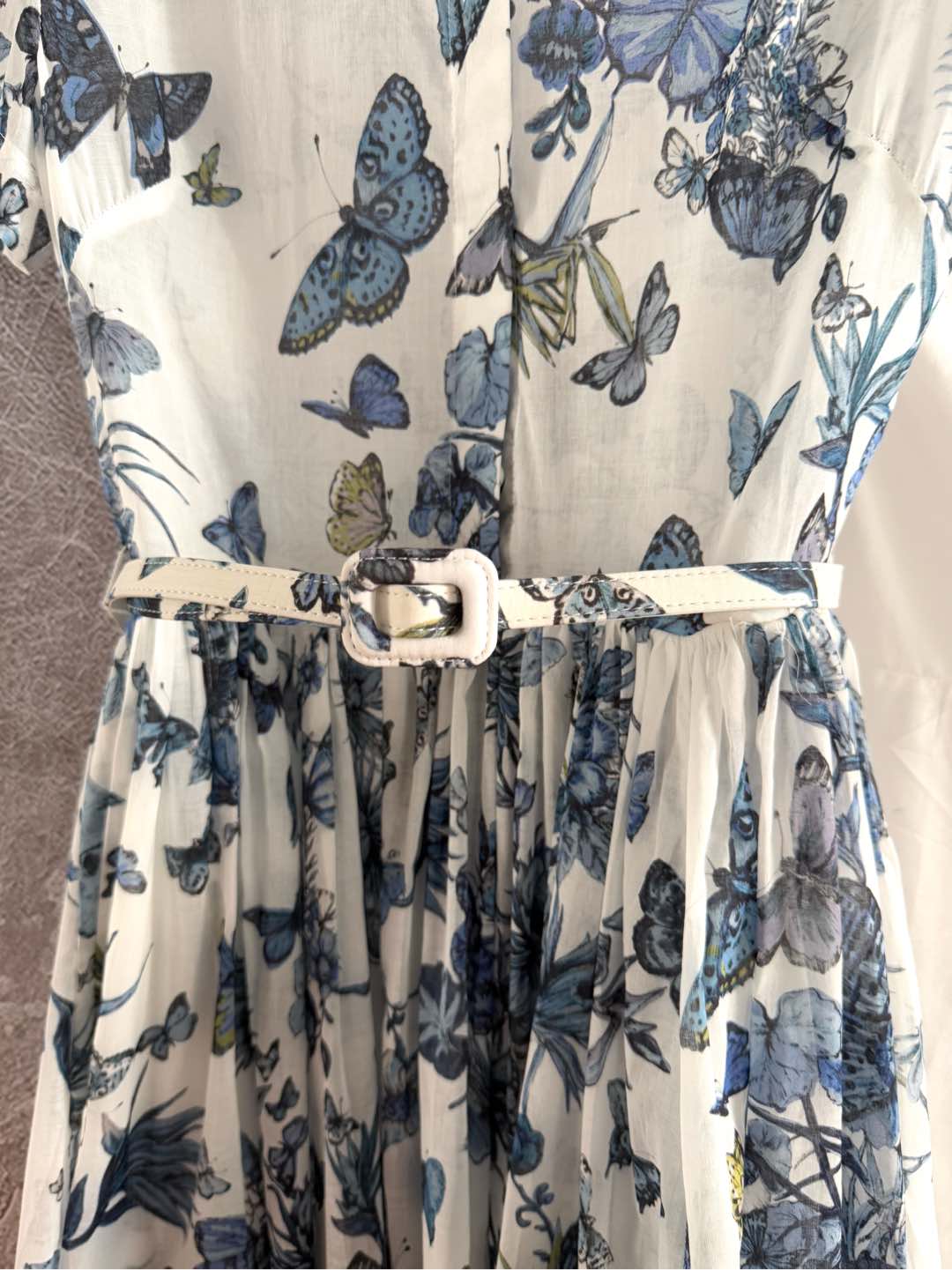 CD Butterfly Dress Blue White Cotton
