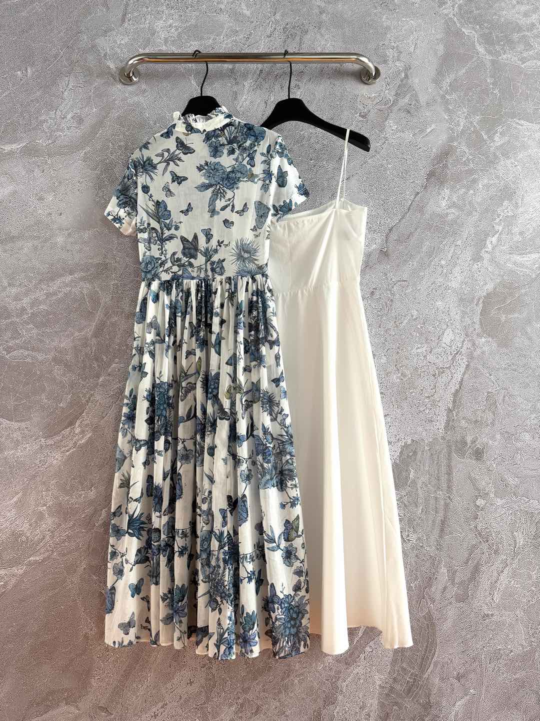 CD Butterfly Dress Blue White Cotton