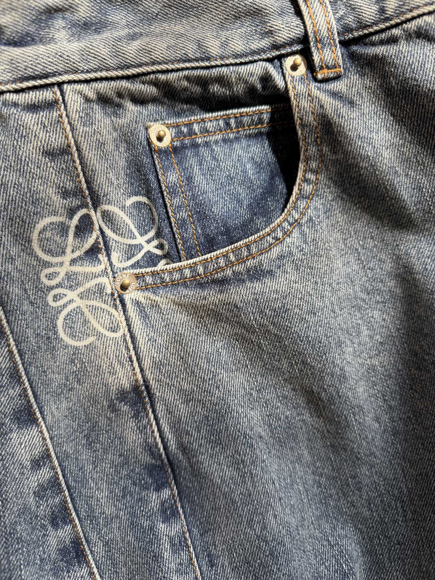 Loewe Waist-burnt  Jeans Blue Cotton