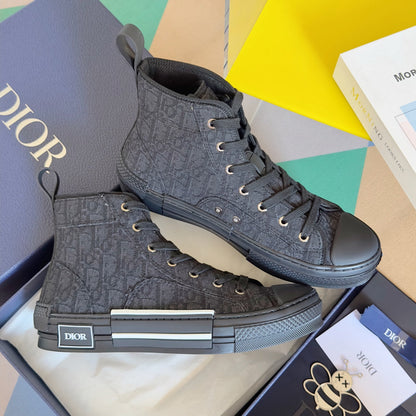 CD B23 High-Top Sneaker 35mm Black Oblique Jacquard Fabric