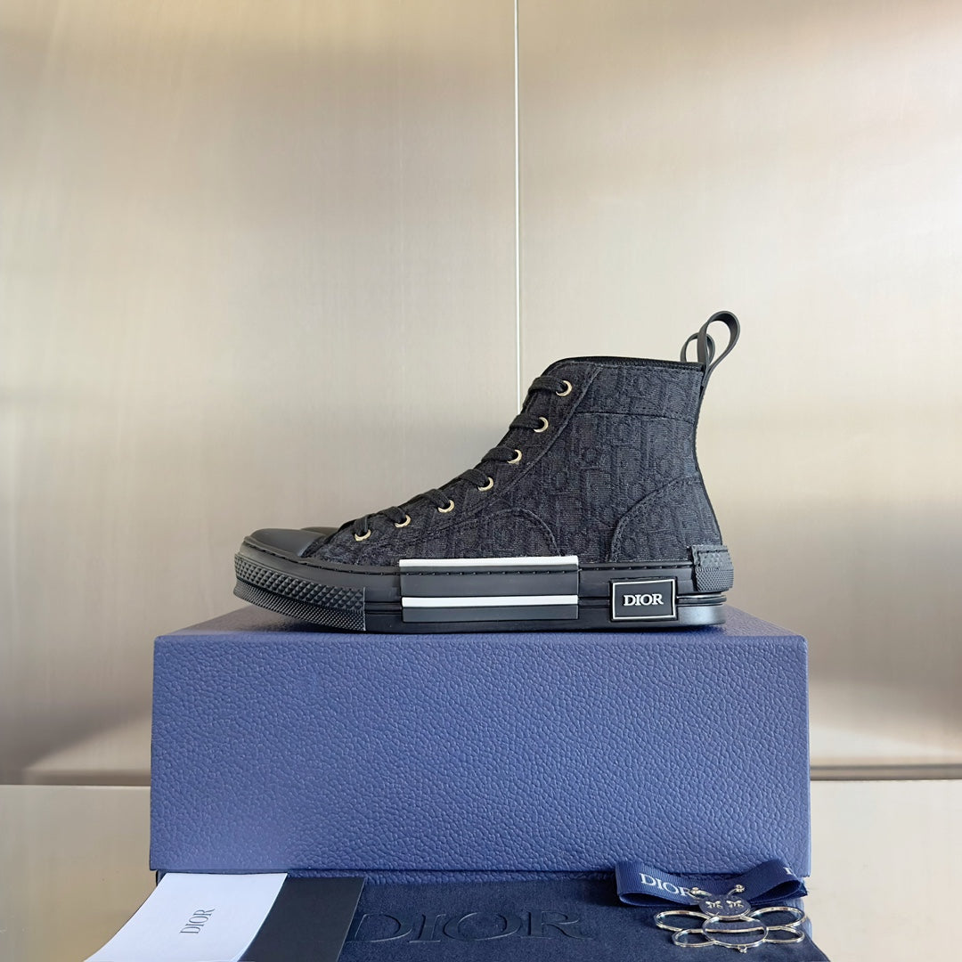 CD B23 High-Top Sneaker 35mm Black Oblique Jacquard Fabric