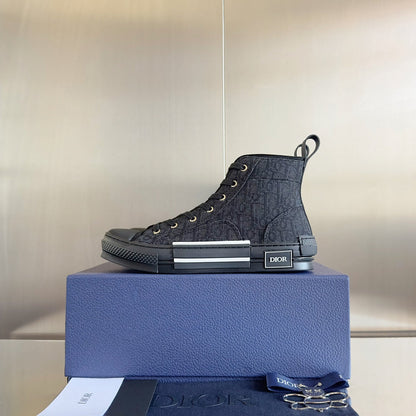 CD B23 High-Top Sneaker 35mm Black Oblique Jacquard Fabric