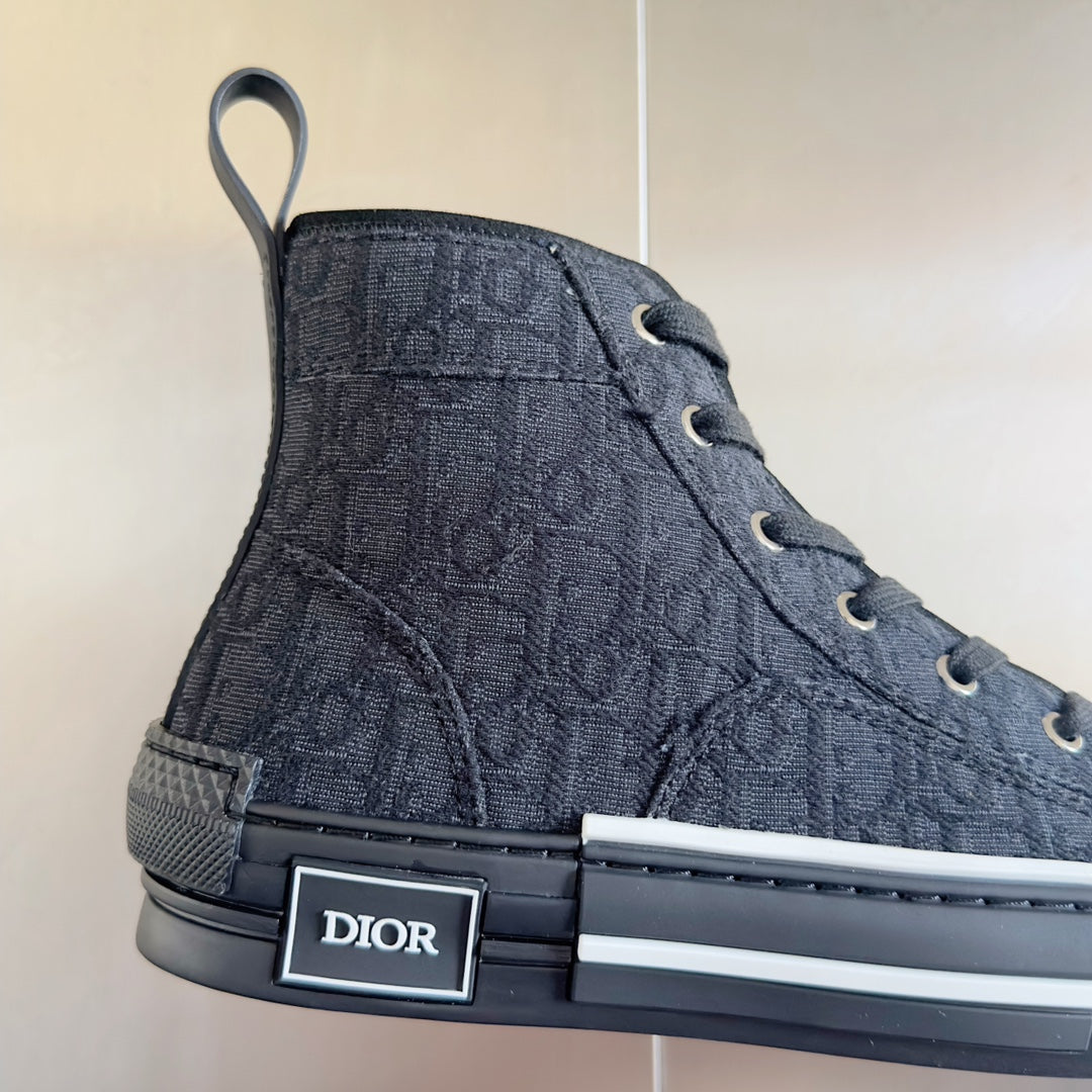 CD B23 High-Top Sneaker 35mm Black Oblique Jacquard Fabric