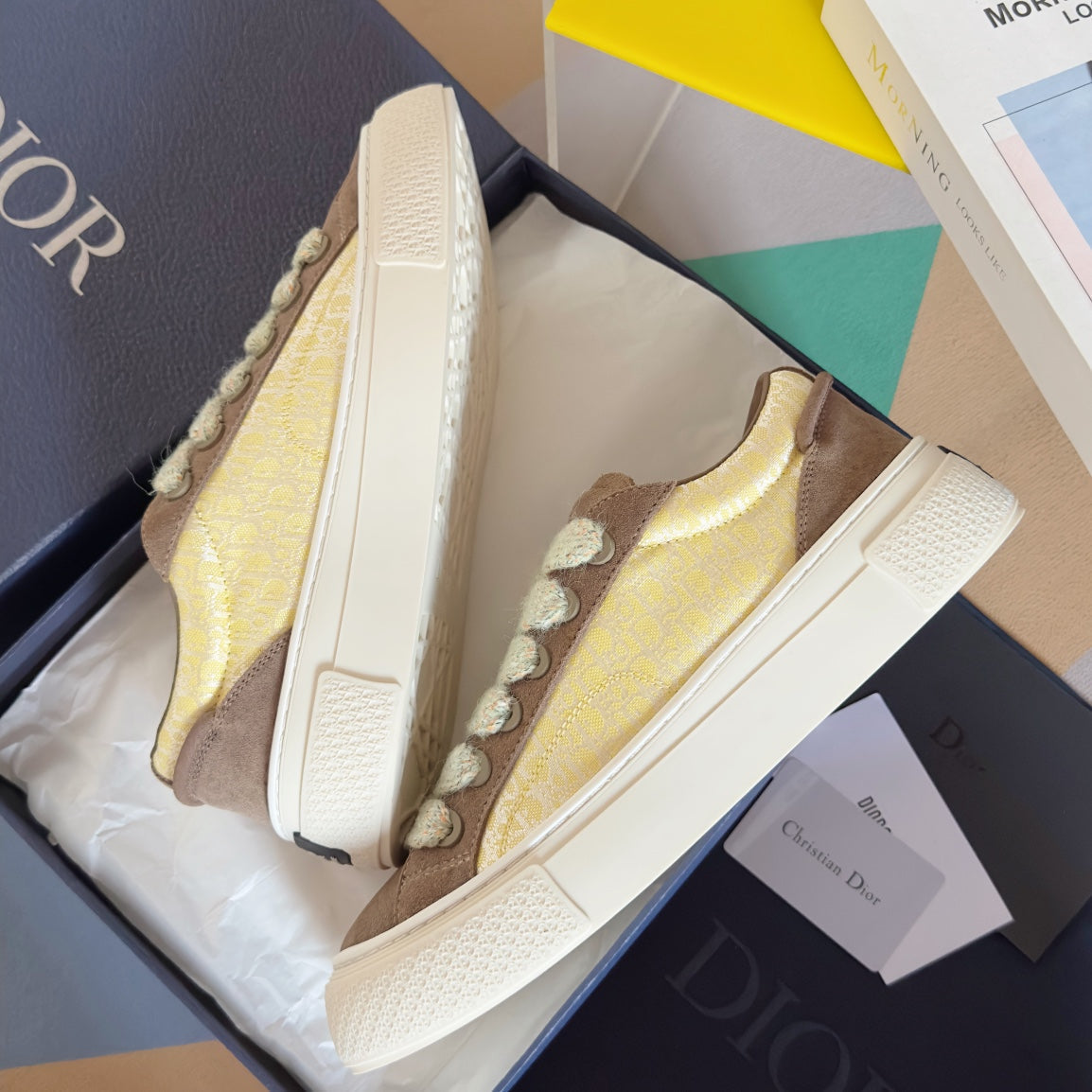 CD B33 Sneaker 40mm Brown Yellow Monogram Suede
